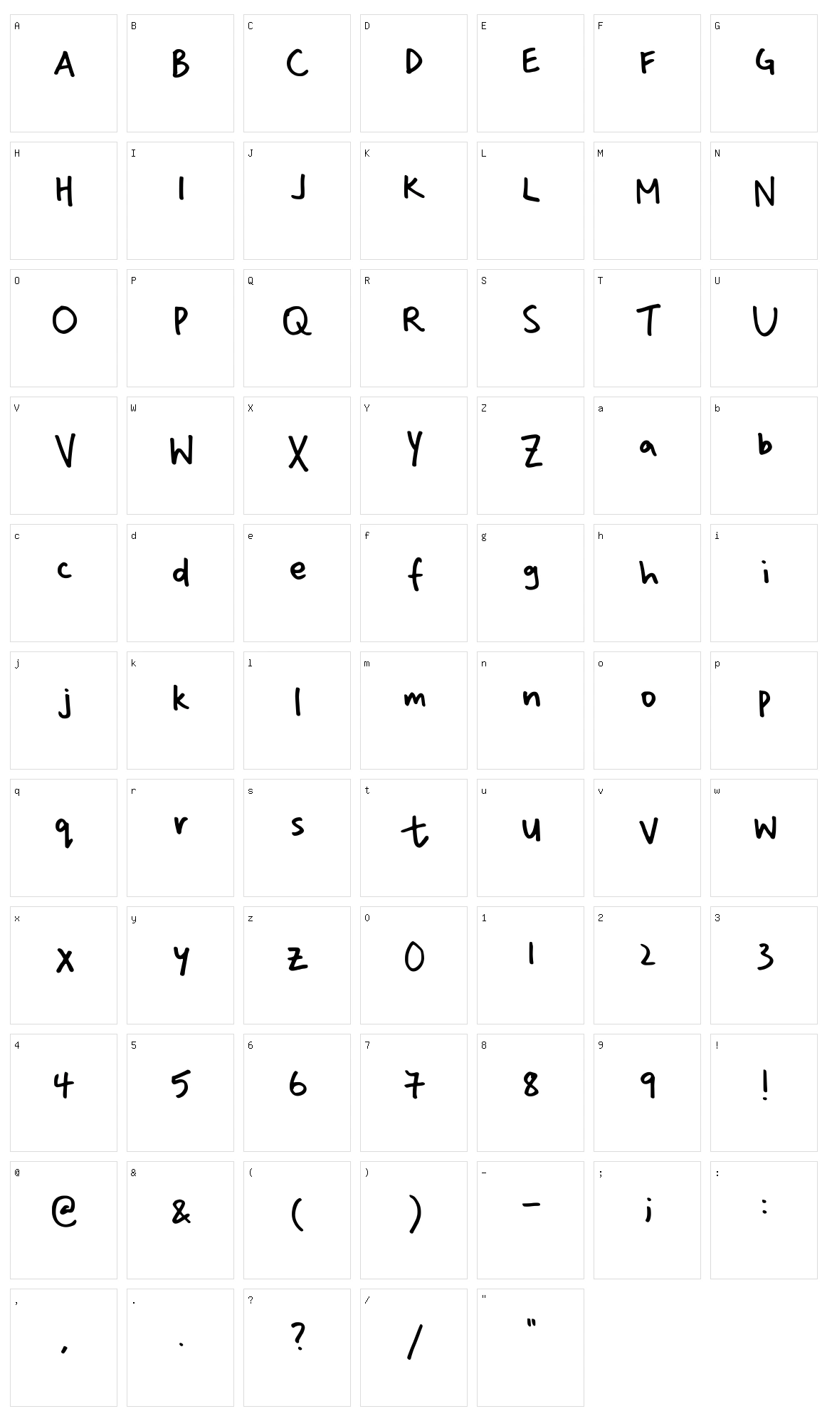 Shmelabela Character Set