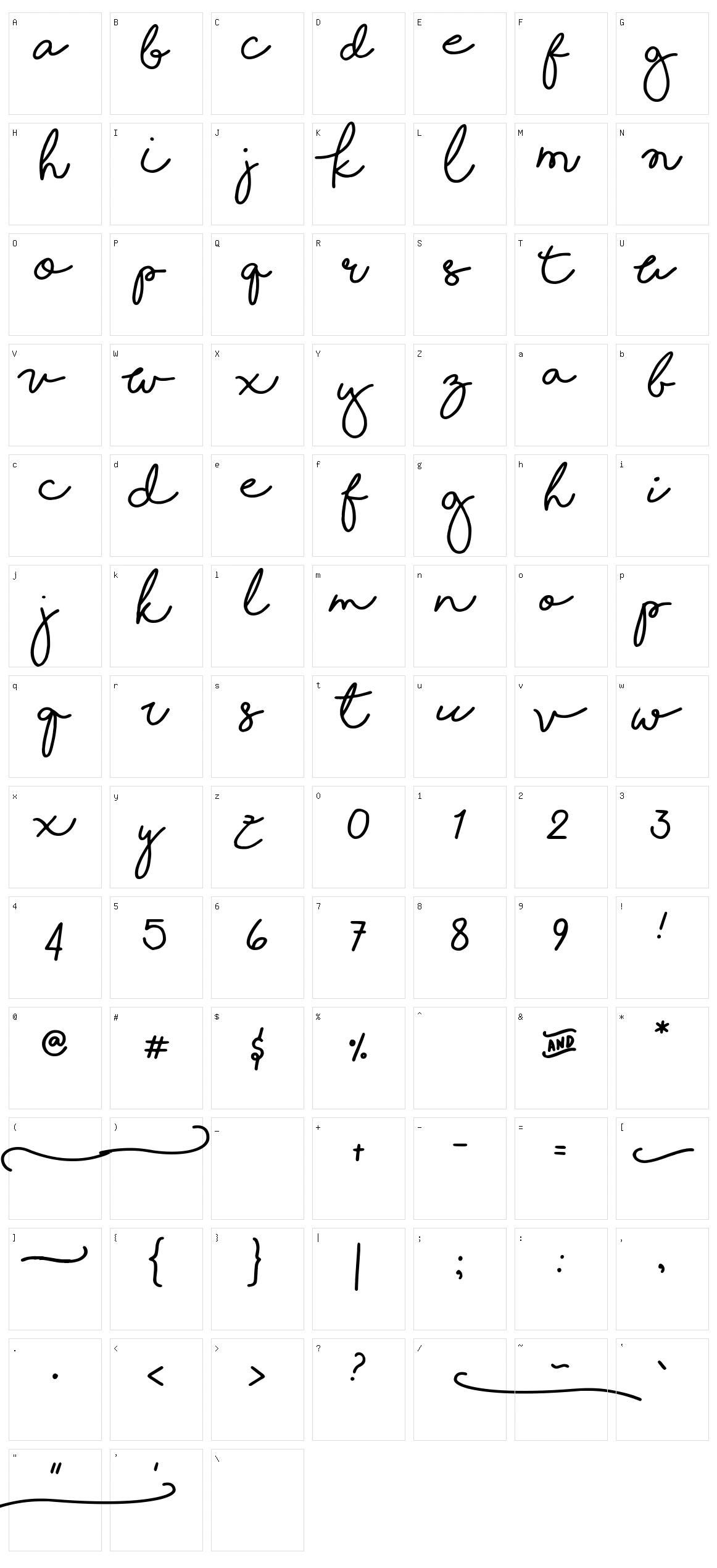 Shorelines Script Character Set