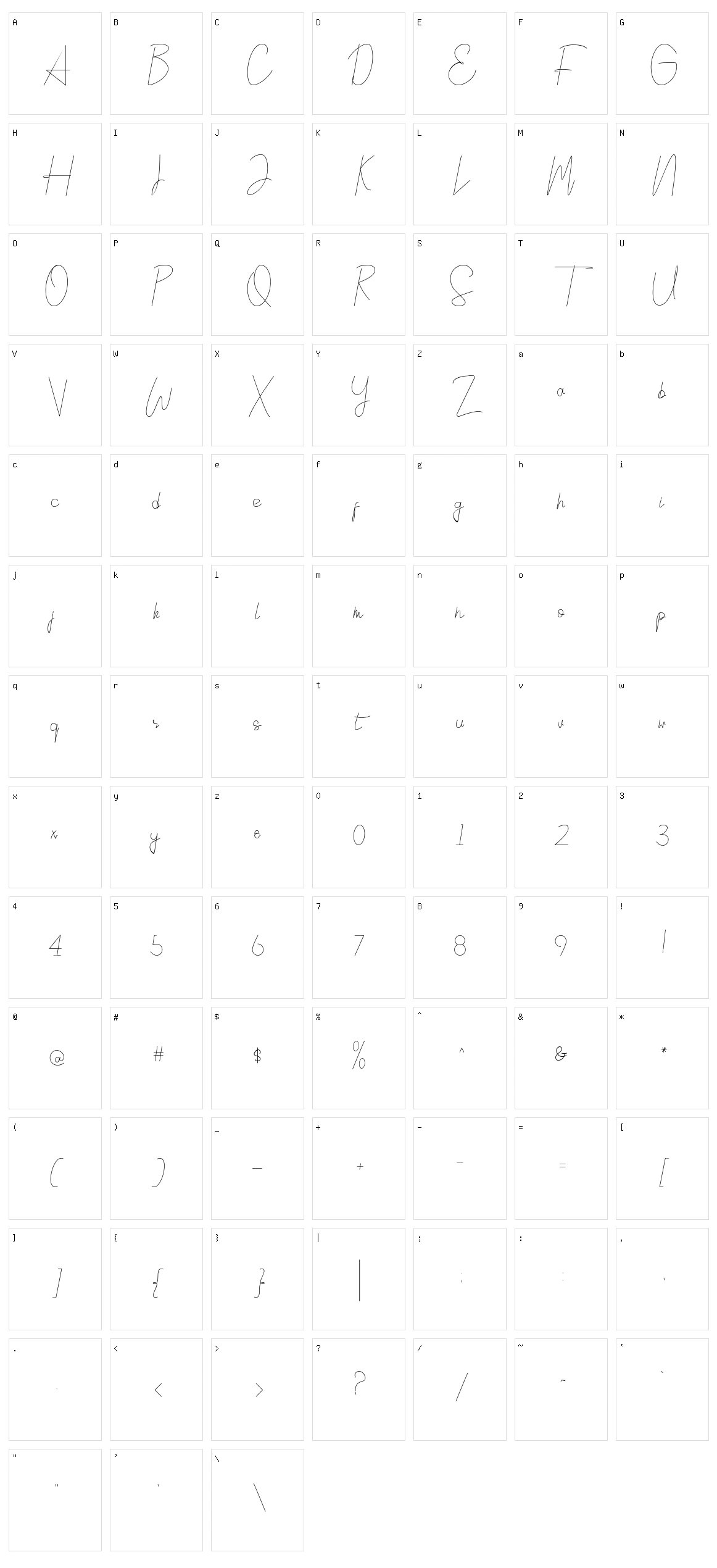 Sicilia Character Set