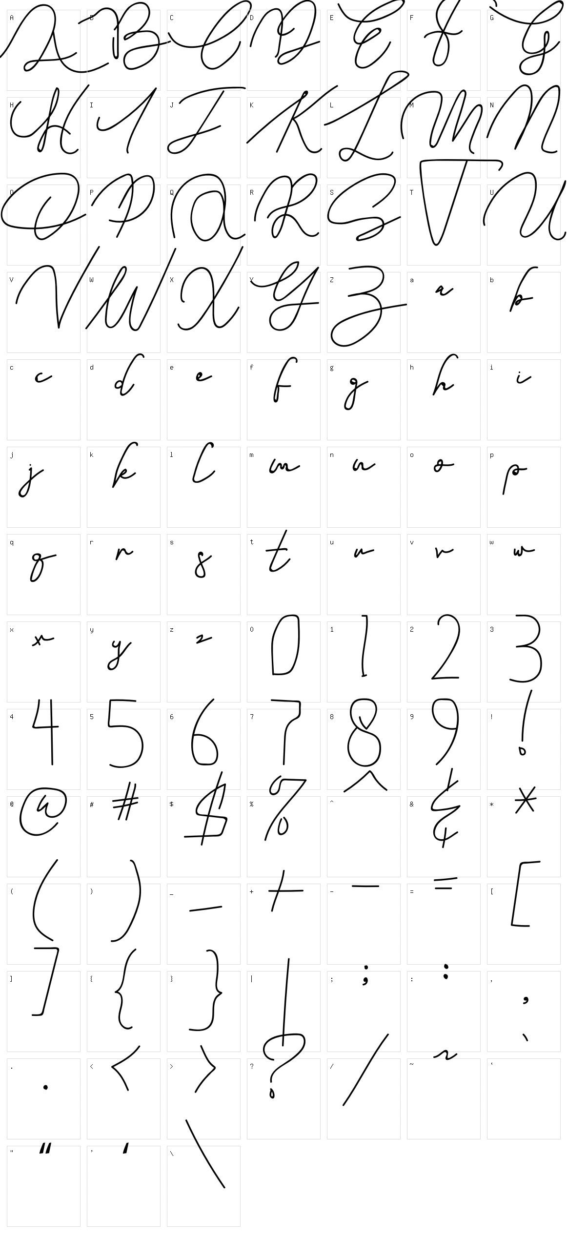 Siganature Character Set