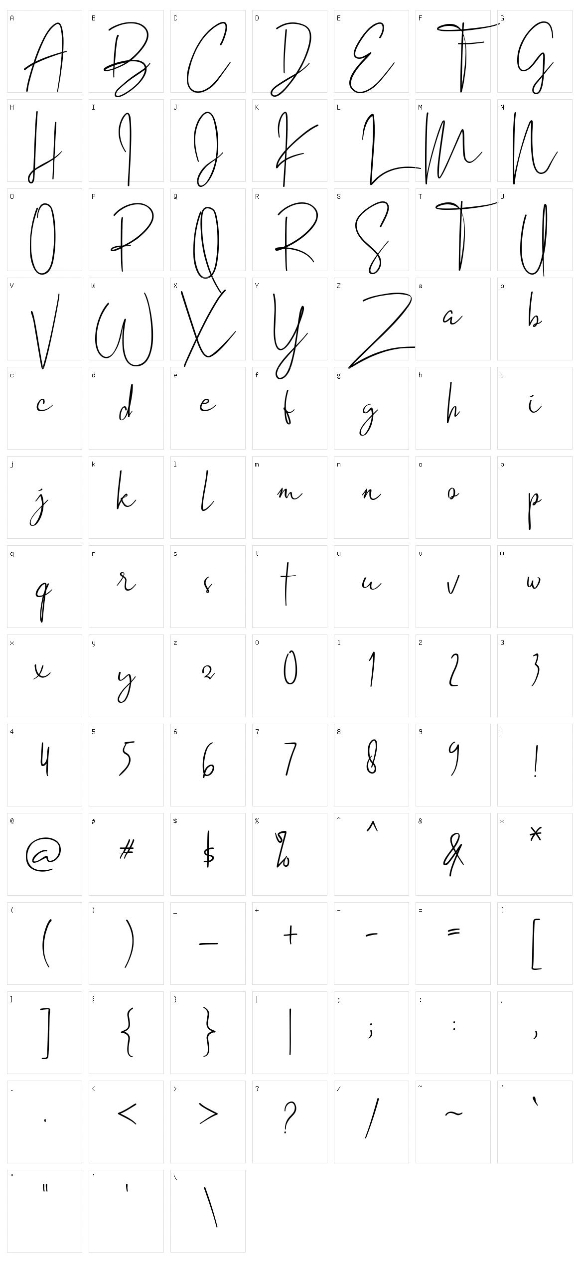 Sign Me! Character Set