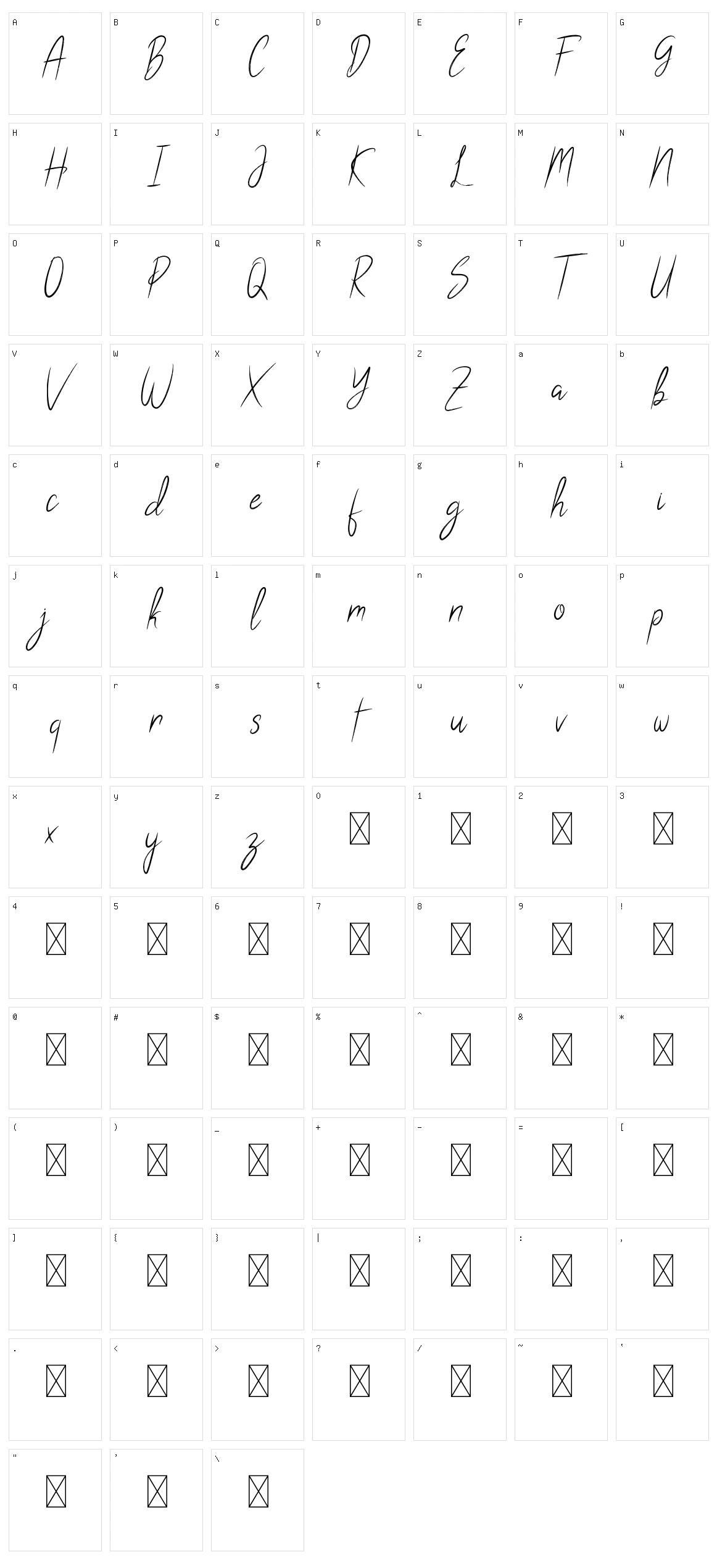 Silver Eye Character Set