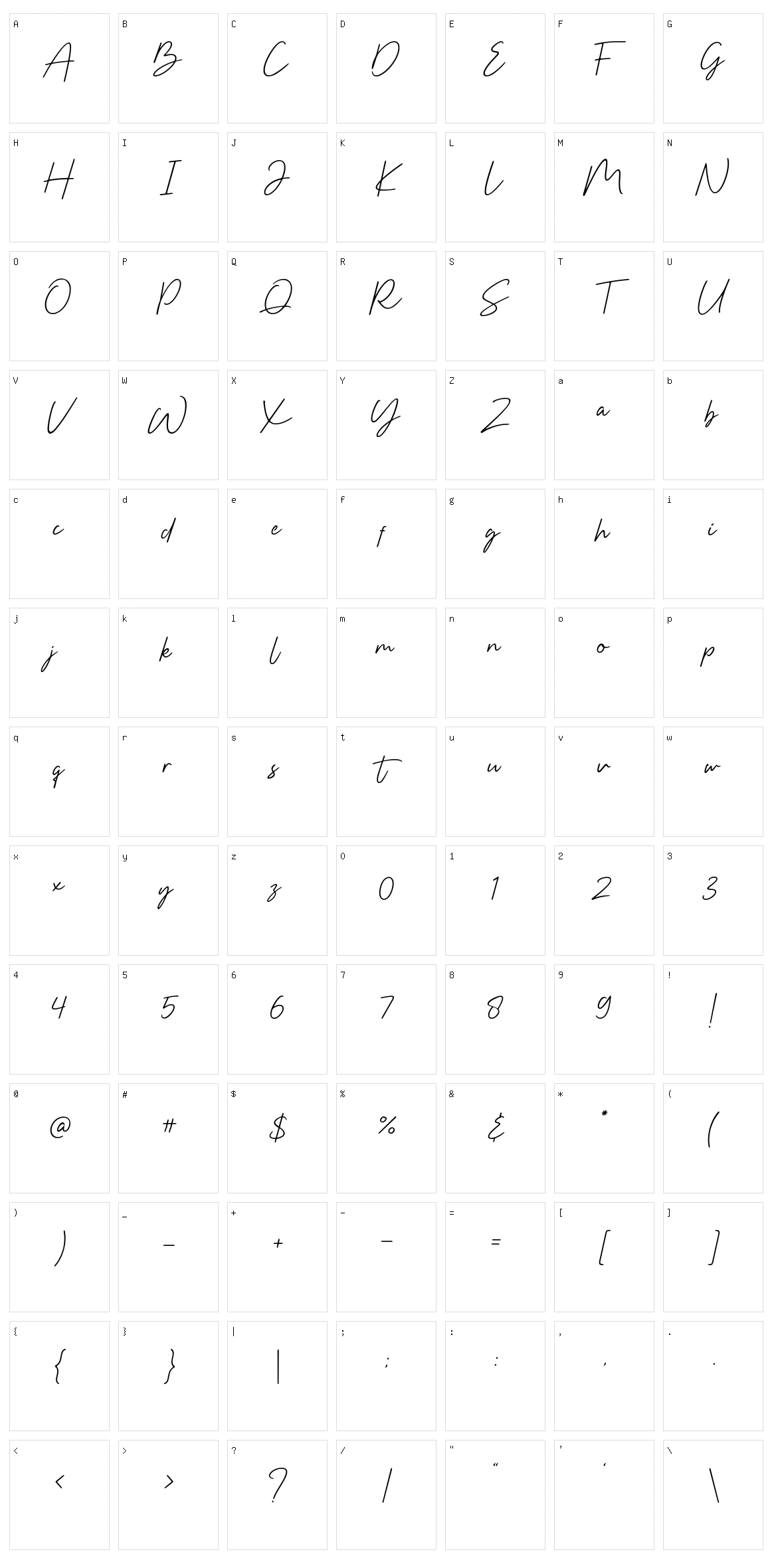 Silvertone Character Set