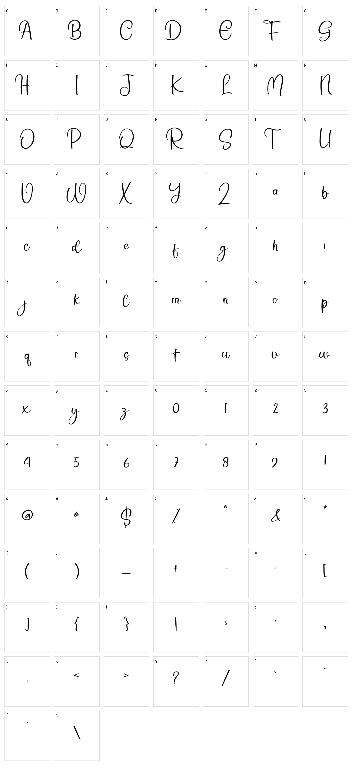 Simple Present Character Set