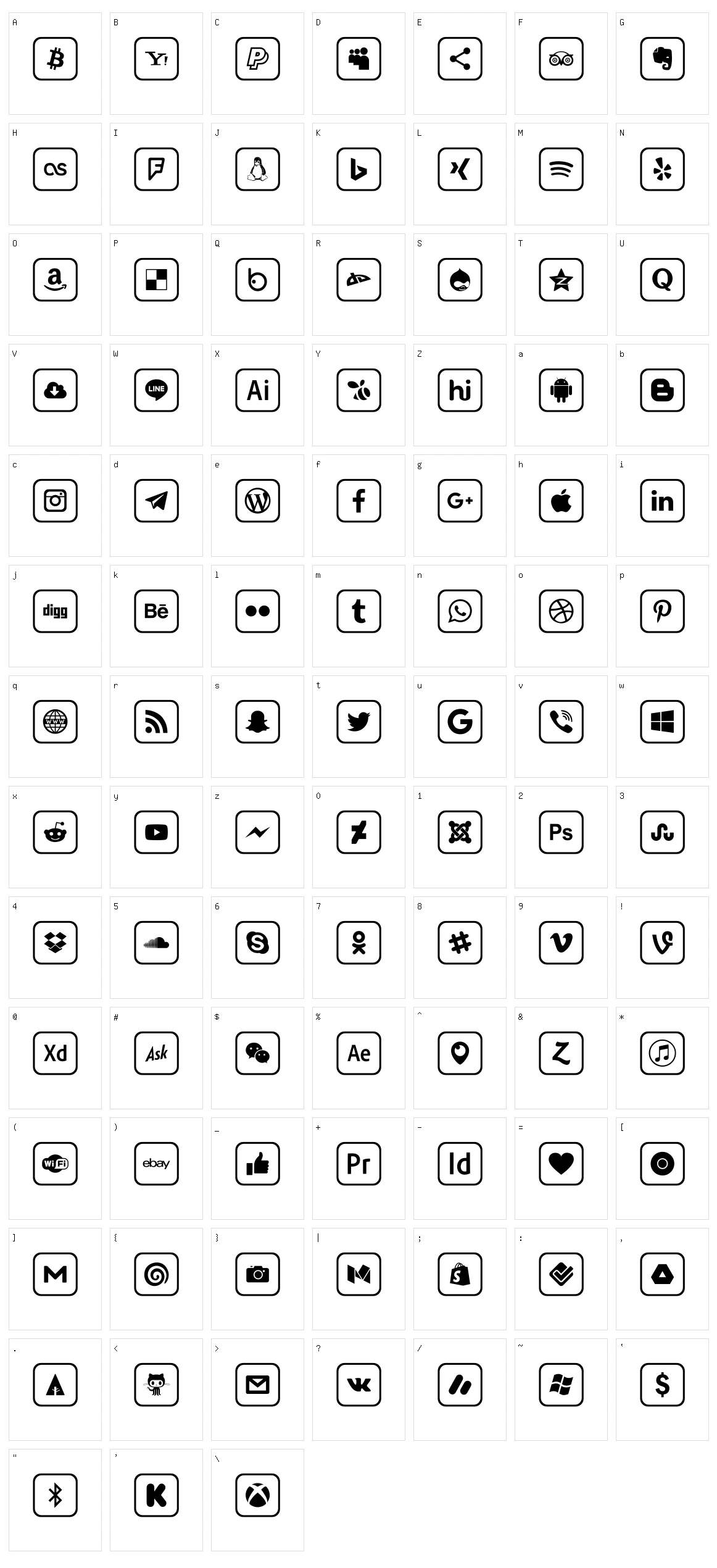 Icons 2019 Character Set