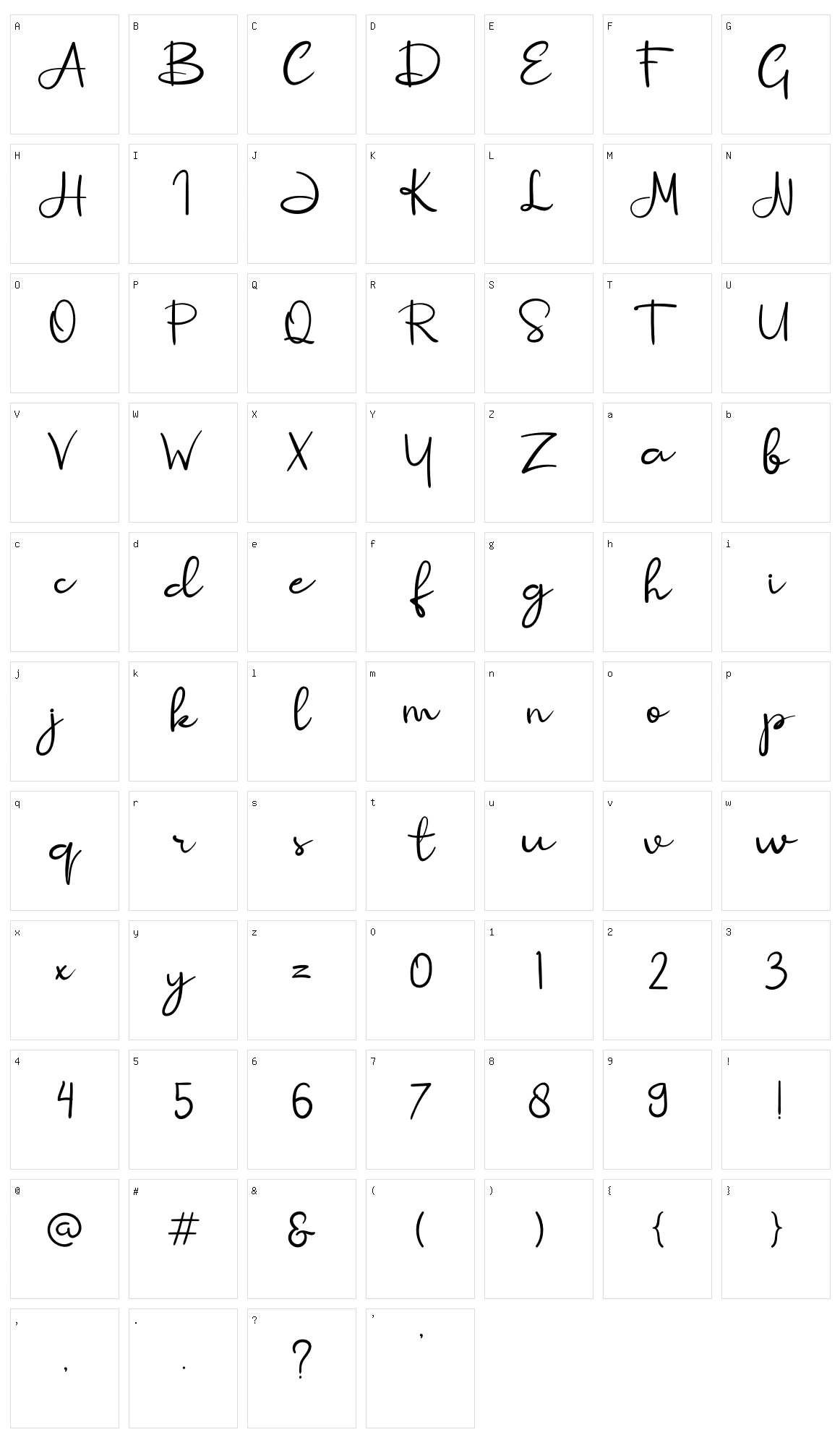 Simplicity Character Set