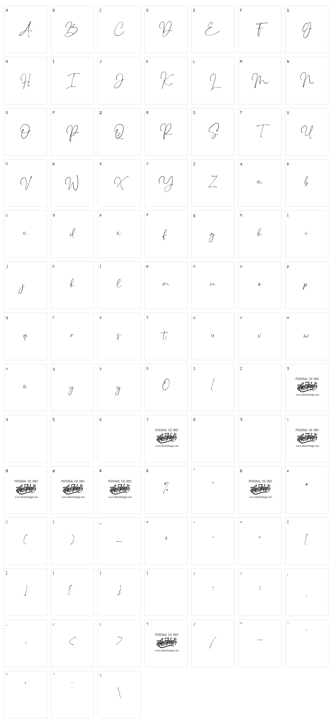 Sindenetta Character Set