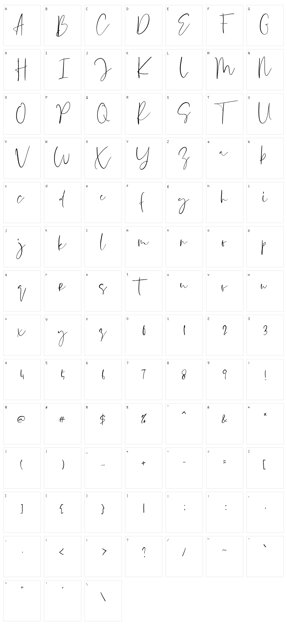 Singgiata Character Set