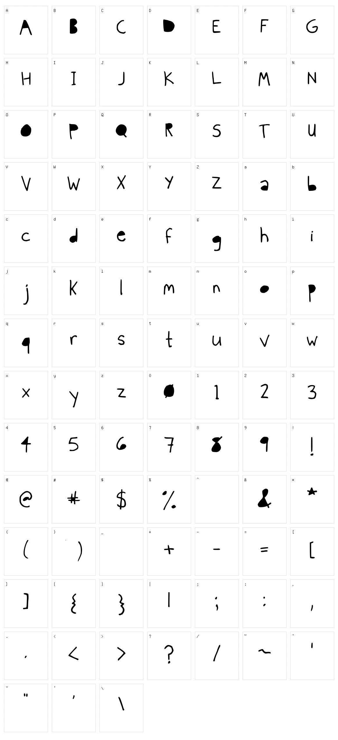 Skinny Black Character Set