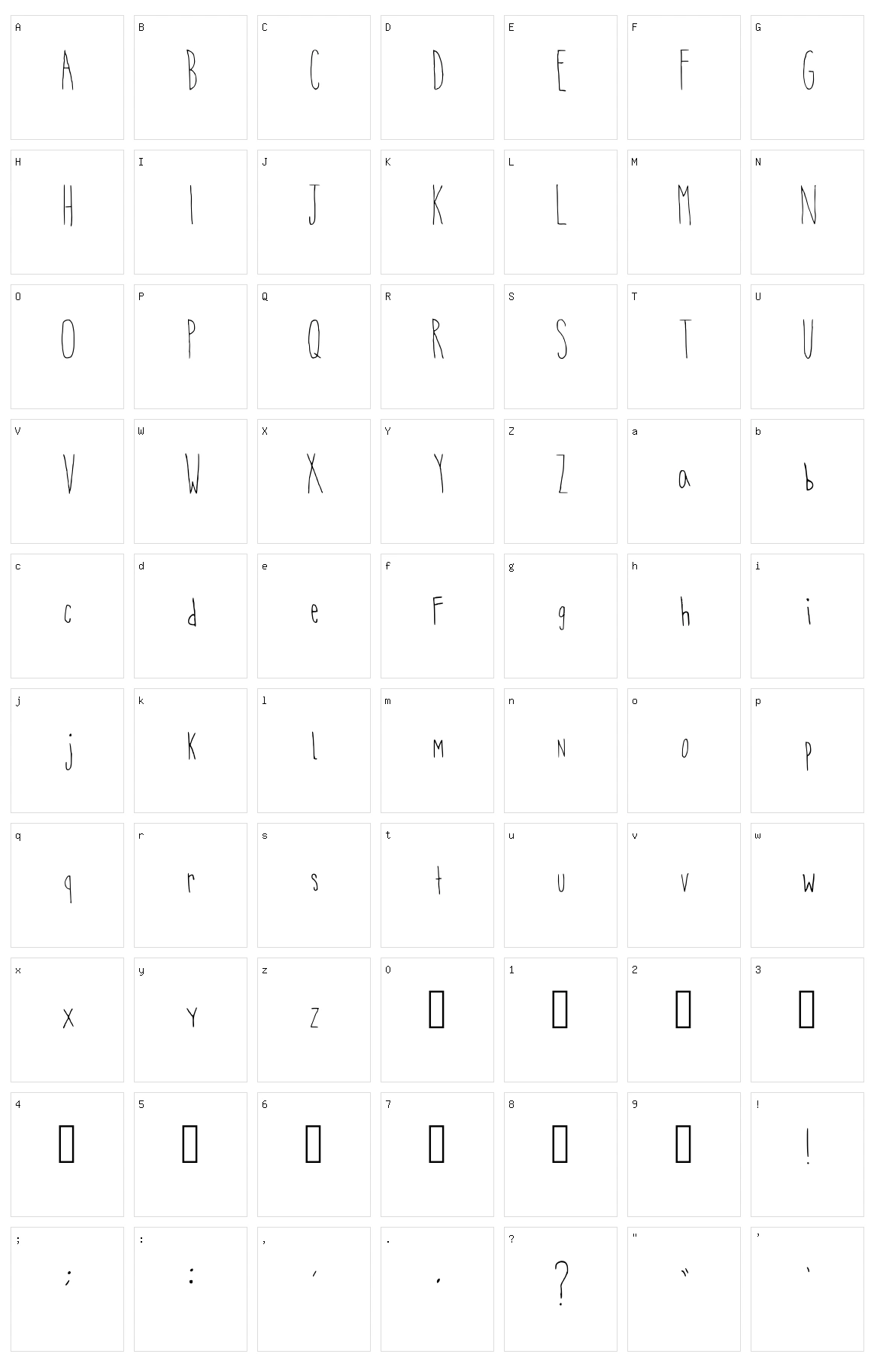 Skinny Rae Character Set