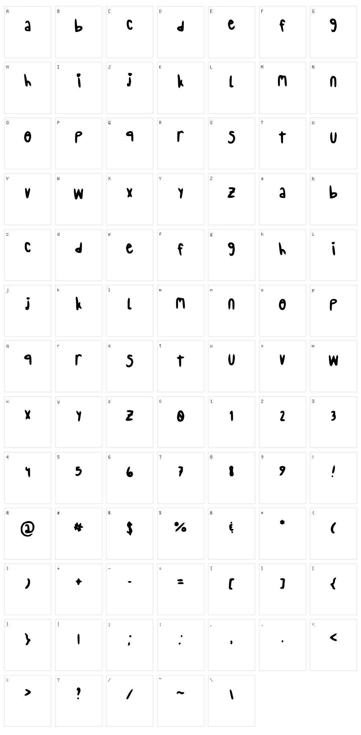 Skipping Stones Character Set