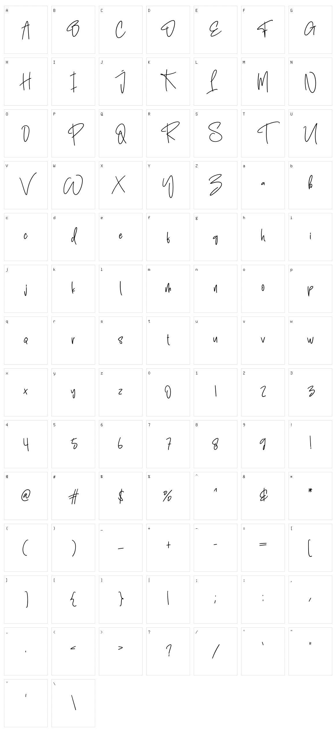 Sky Path Character Set