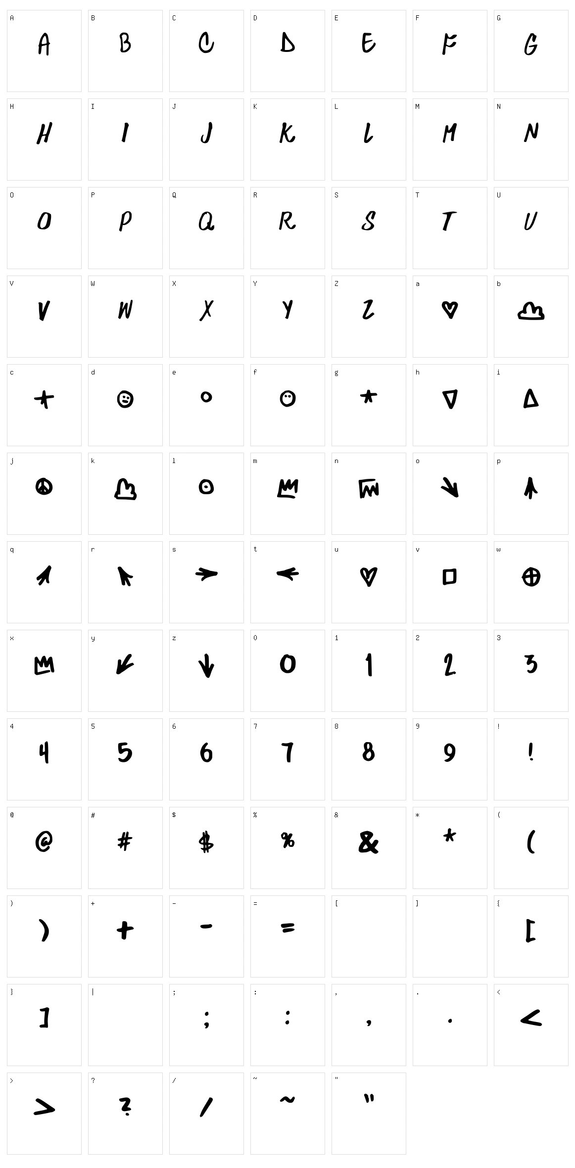 Skylarking Character Set