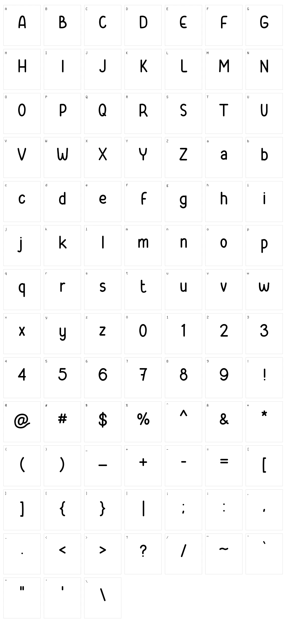 Small Memory Character Set