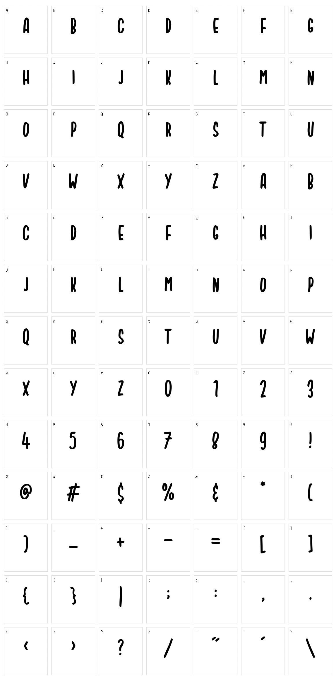 Smilecake Character Set