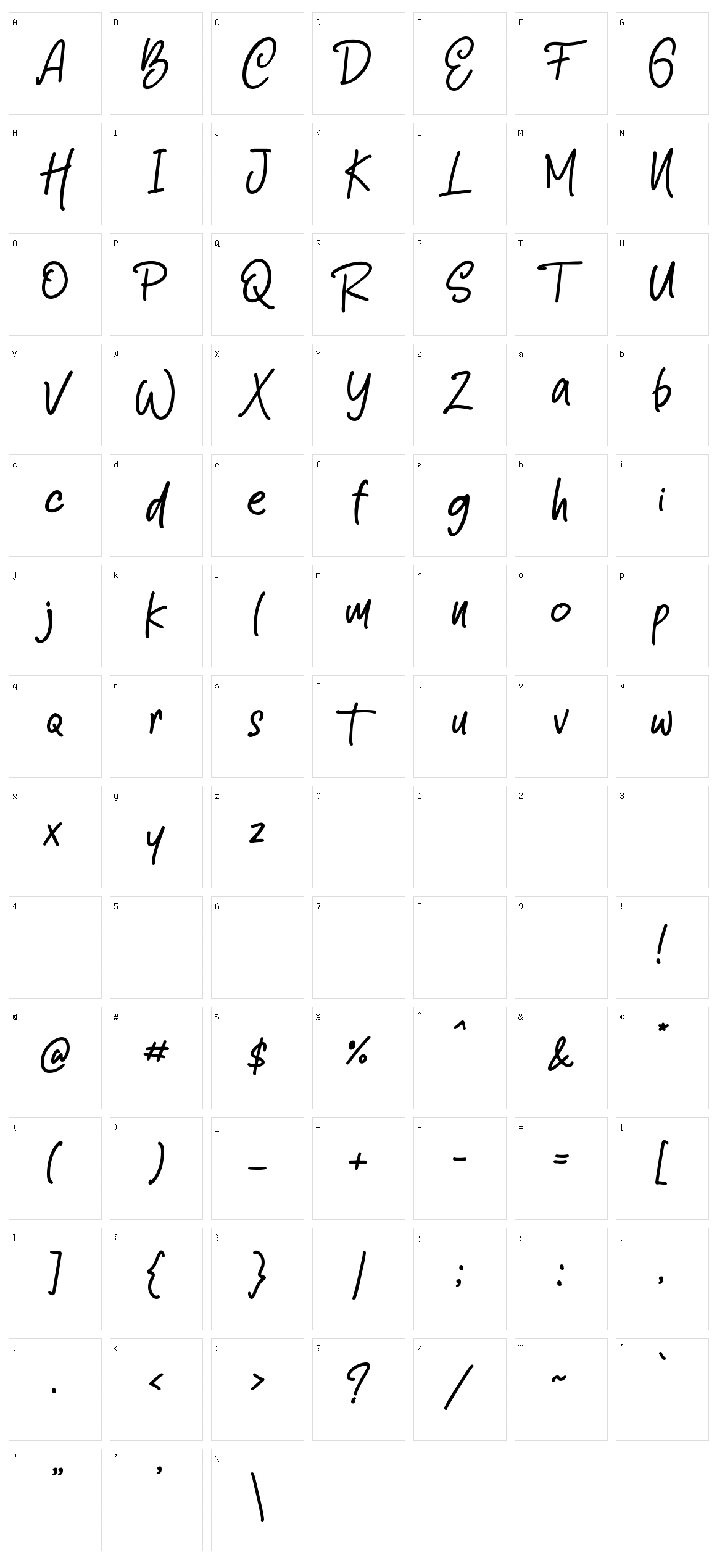 Smooth Bellena Character Set