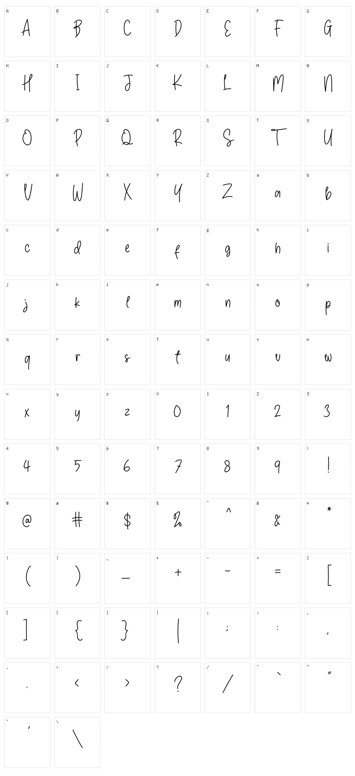 Snowberry Character Set