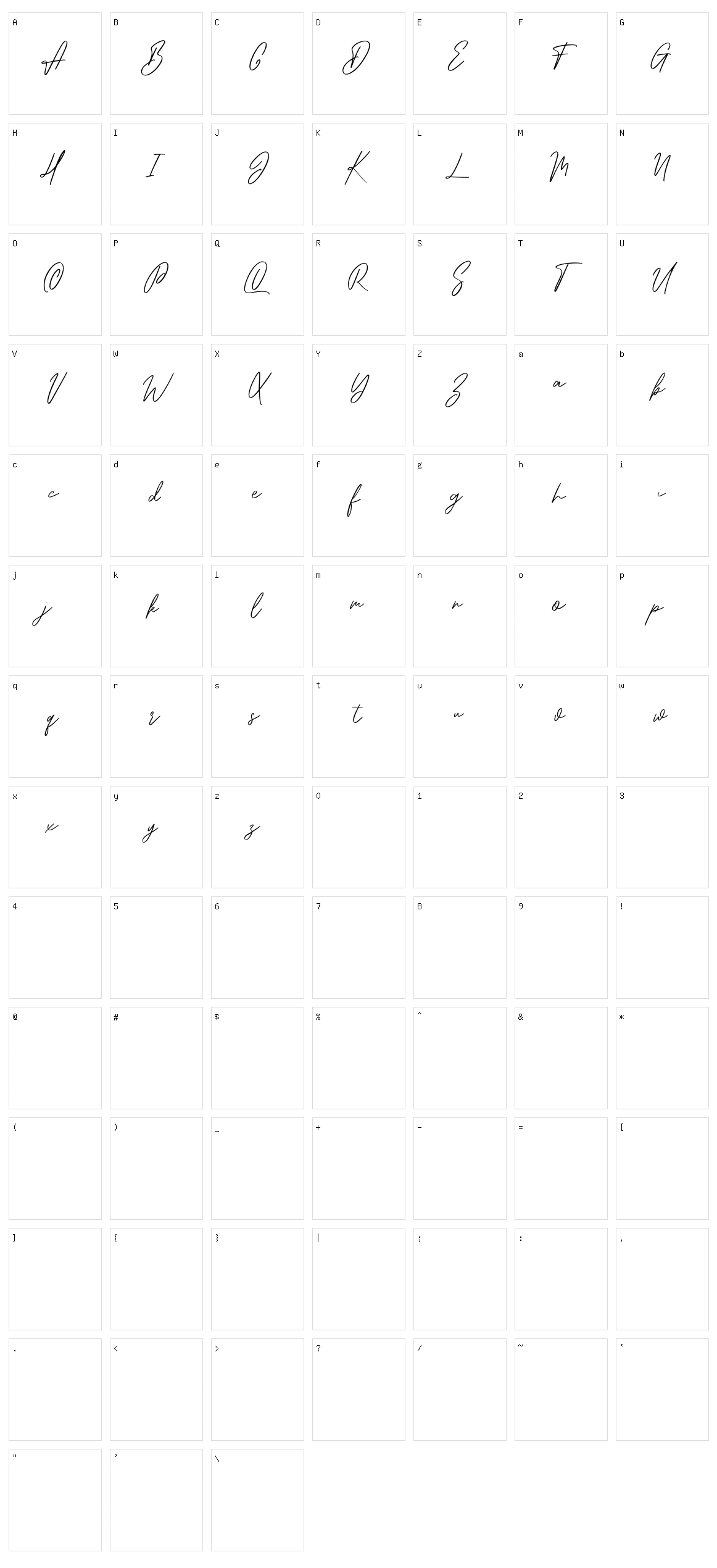 Snowhart Character Set