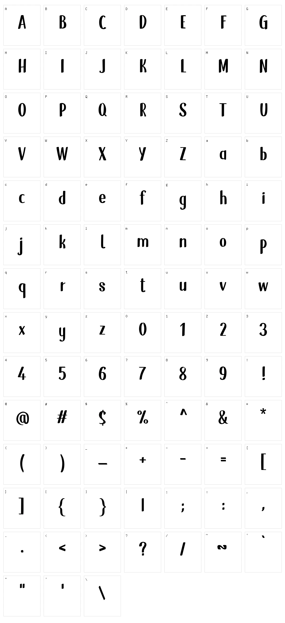 SnowHut Character Set