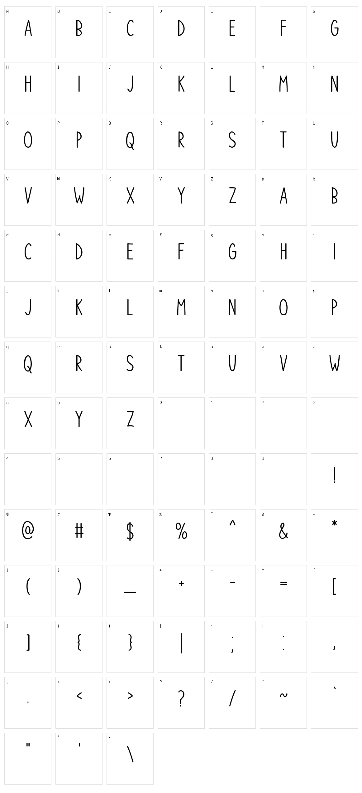 So Simple Character Set