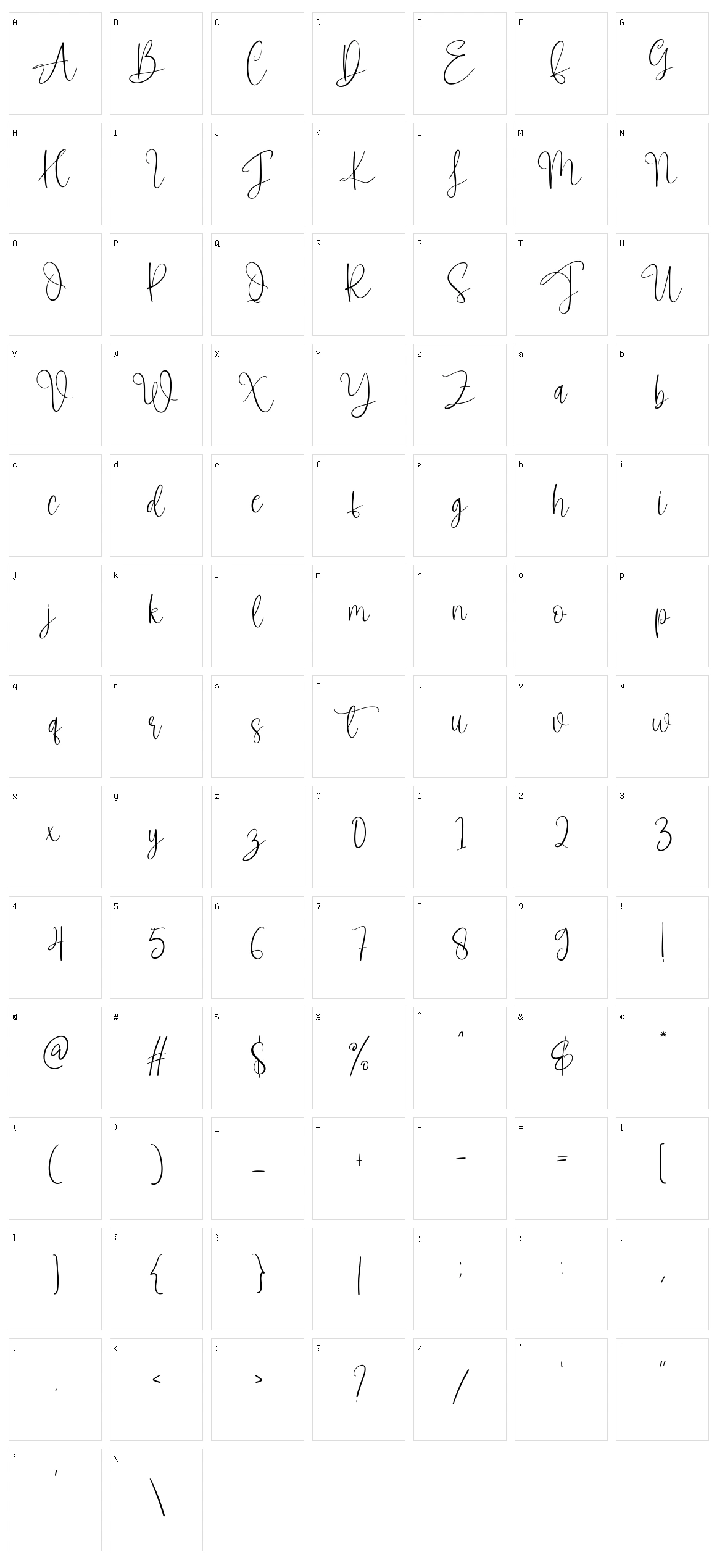 Sometime Signature Character Set