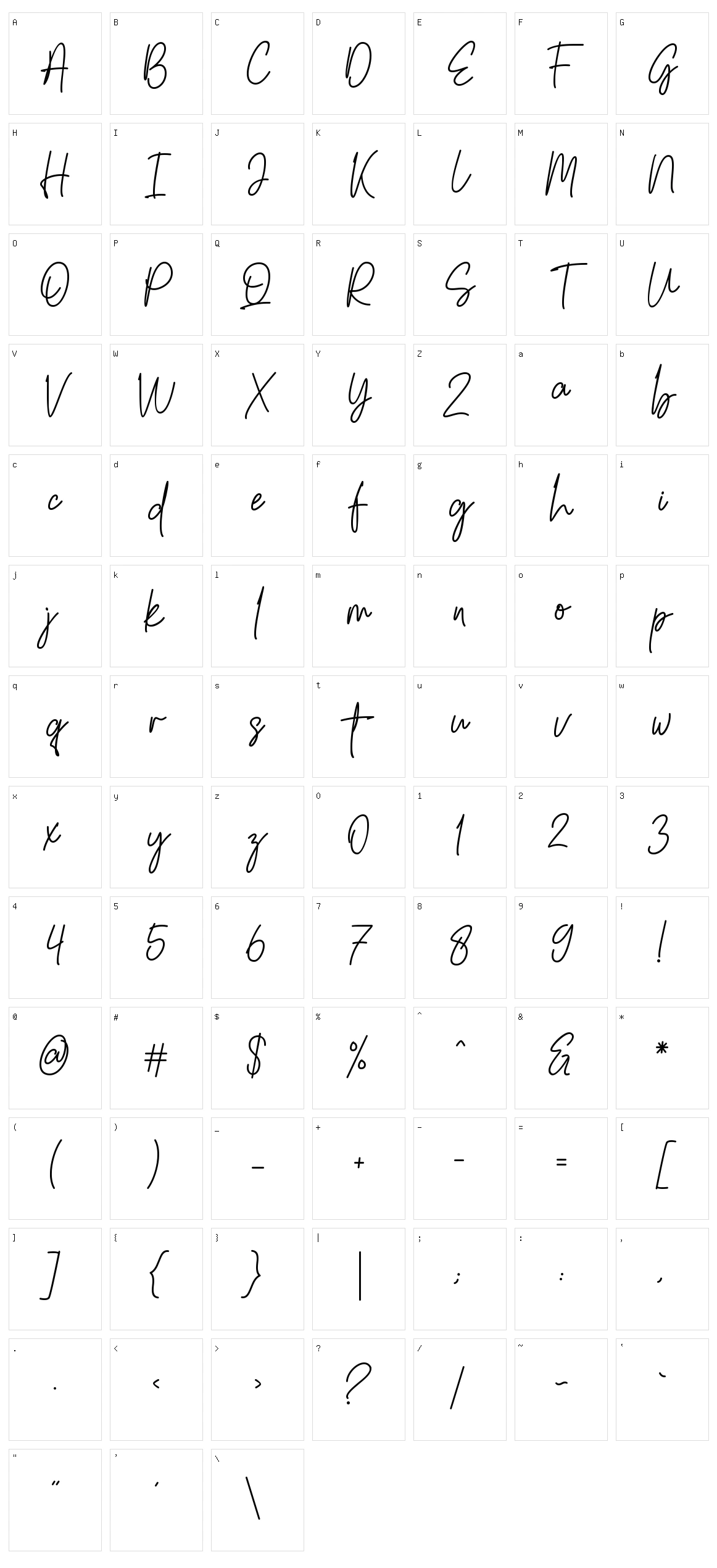 South Signature Character Set