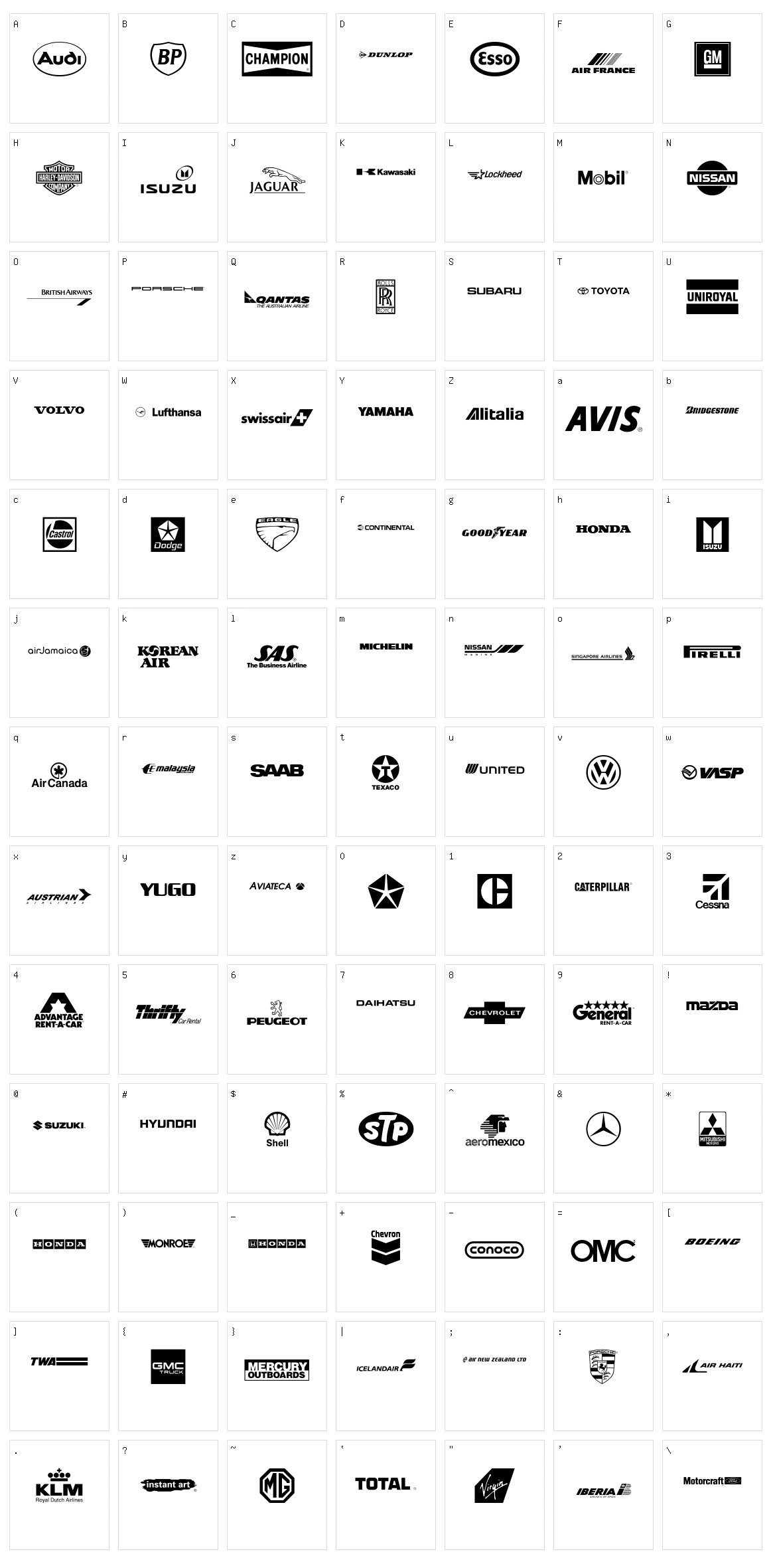 Transport Character Set