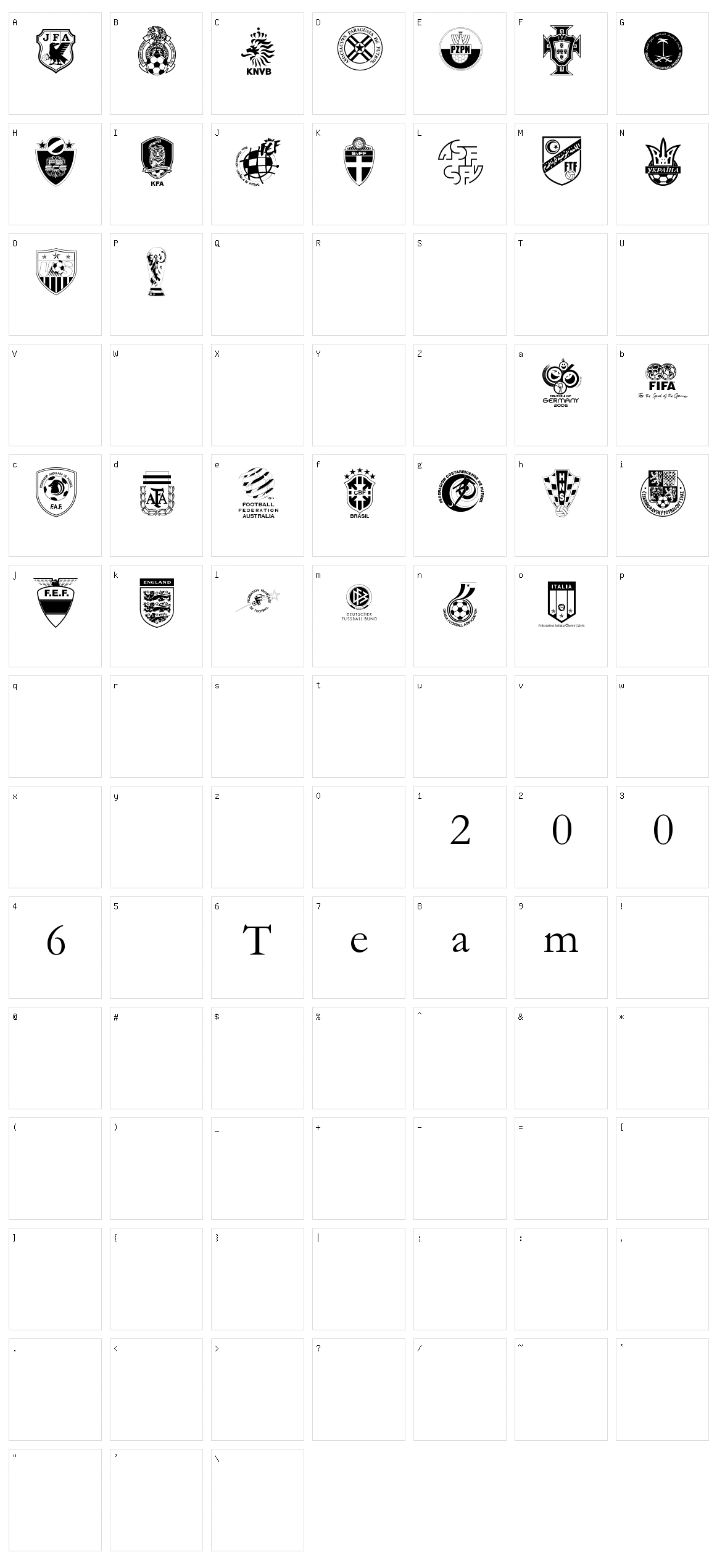 2006 Team Character Set