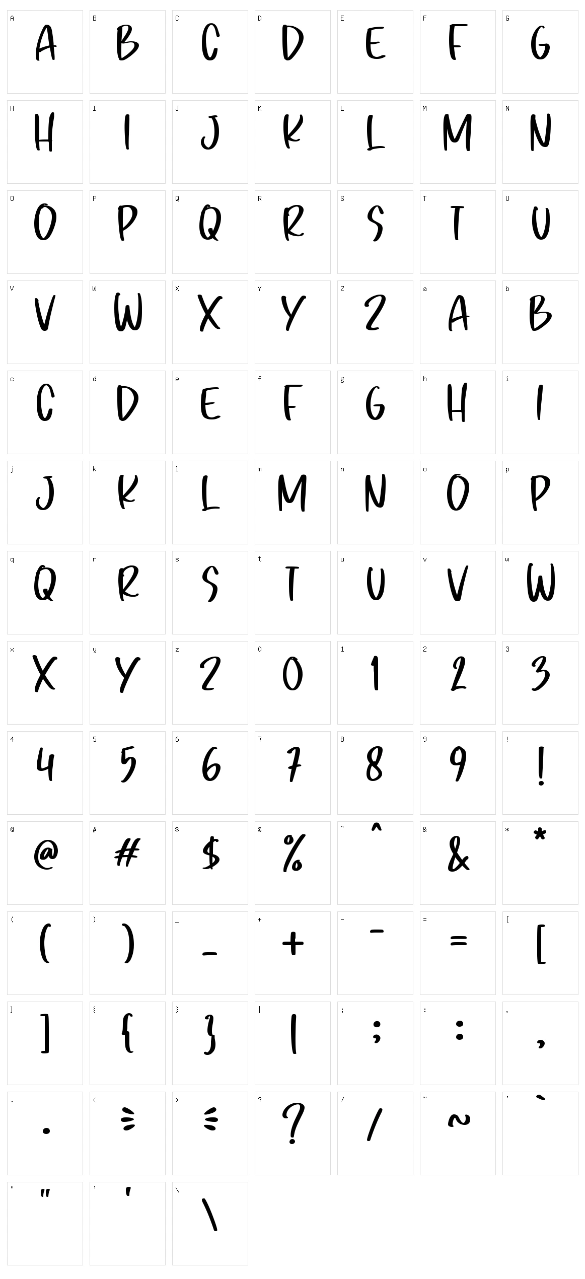 Sparkle Character Set