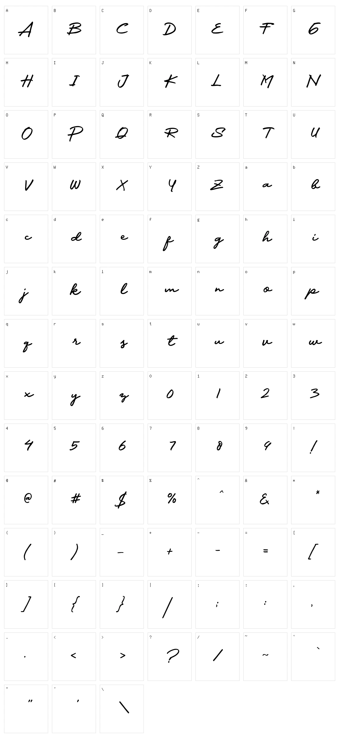 Spidol Character Set
