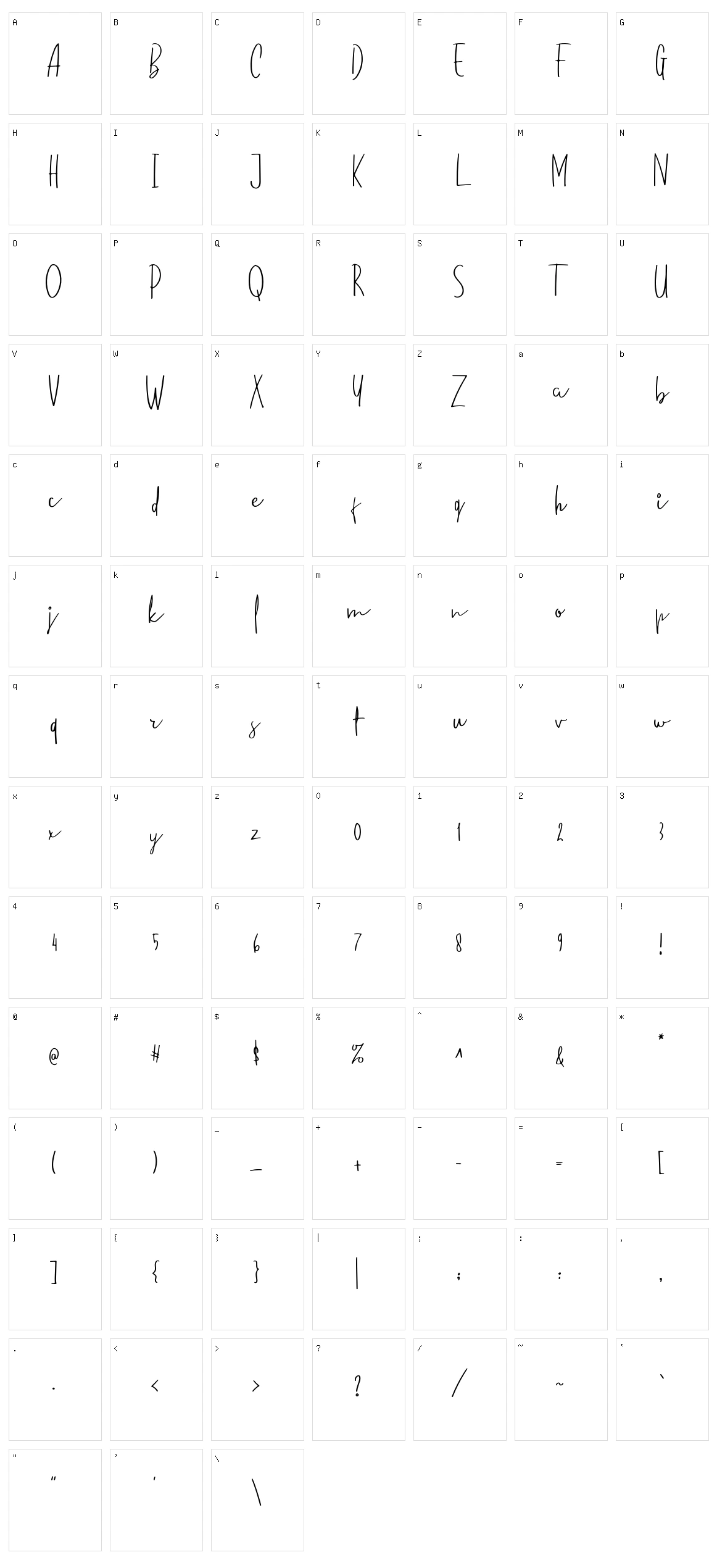 Standard Pilot Character Set