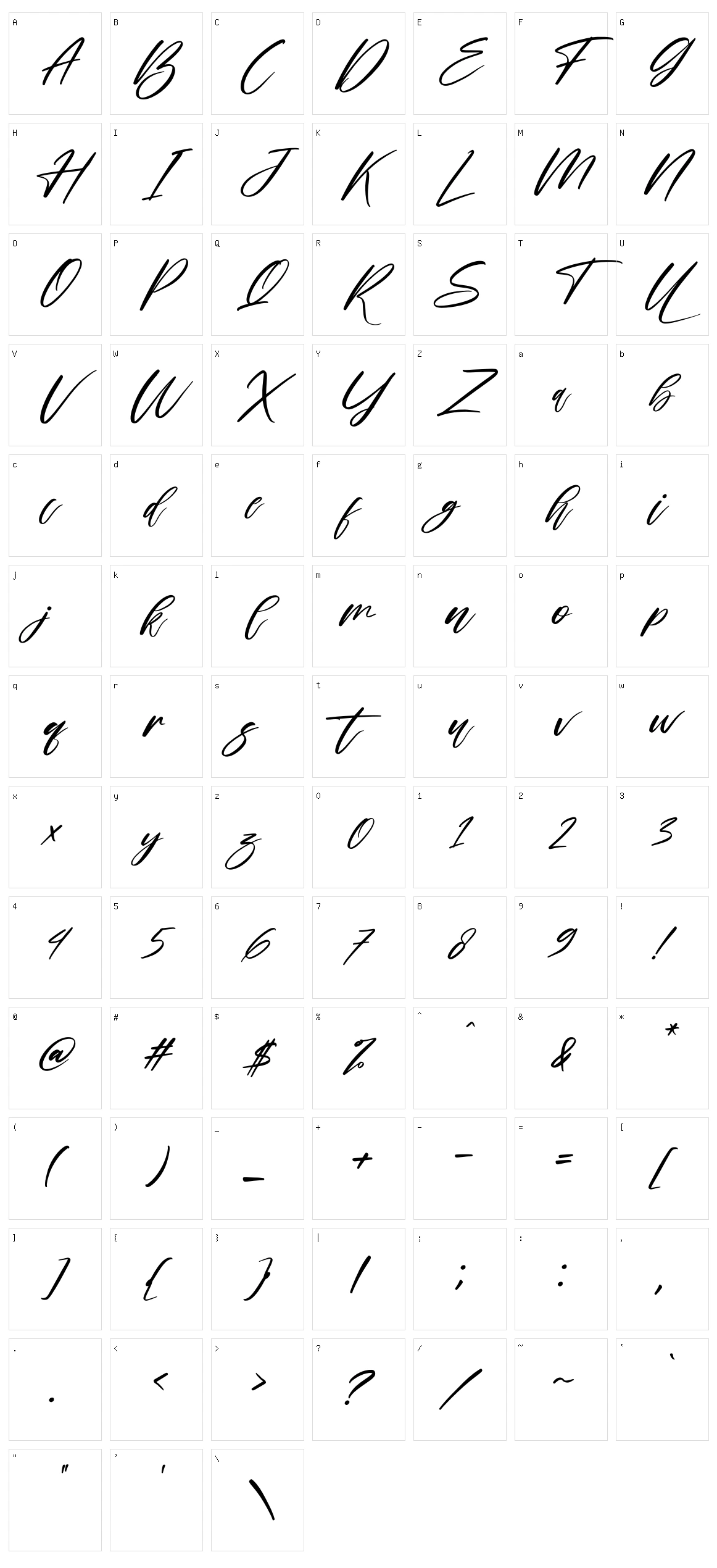 Starlla Character Set