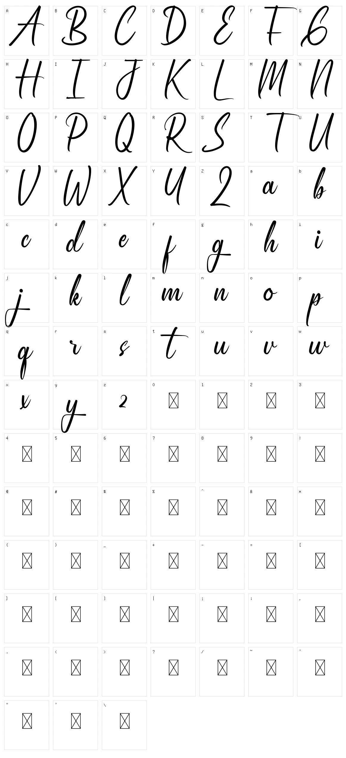 Statesville Character Set