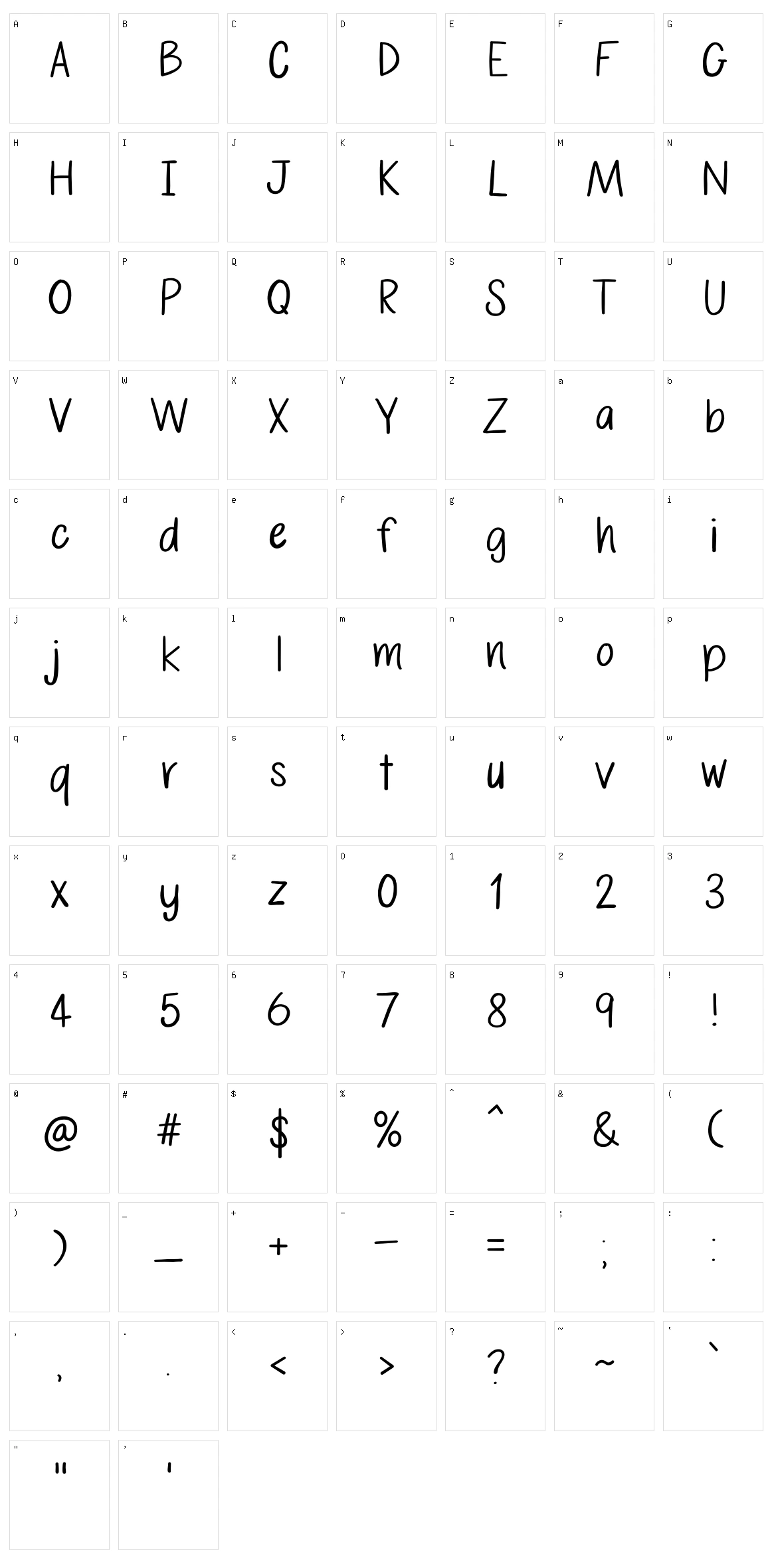 Steady Hand Character Set