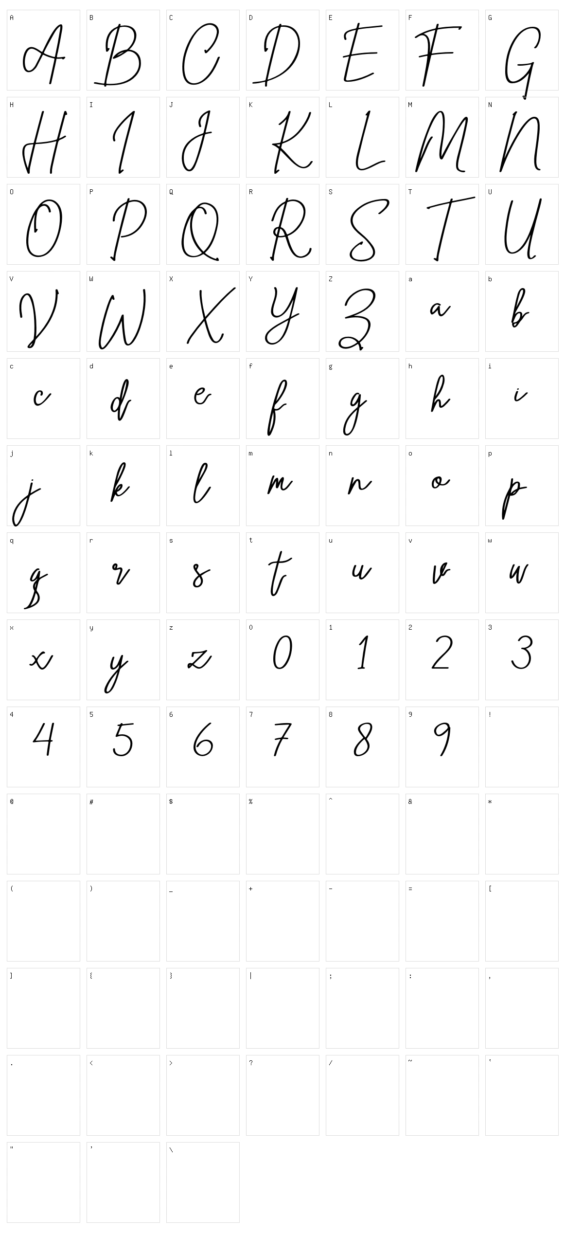 Steelystico Character Set