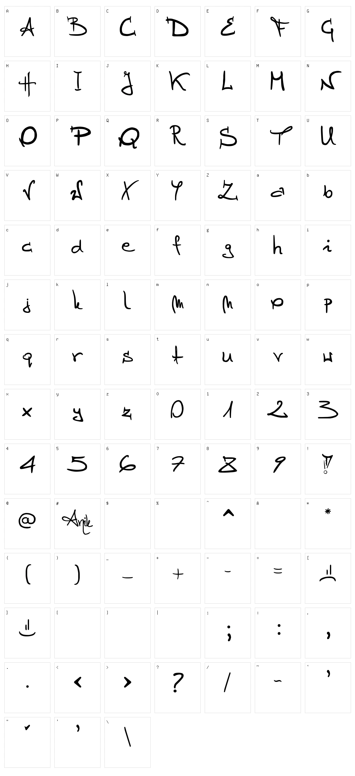 Stellina Character Set