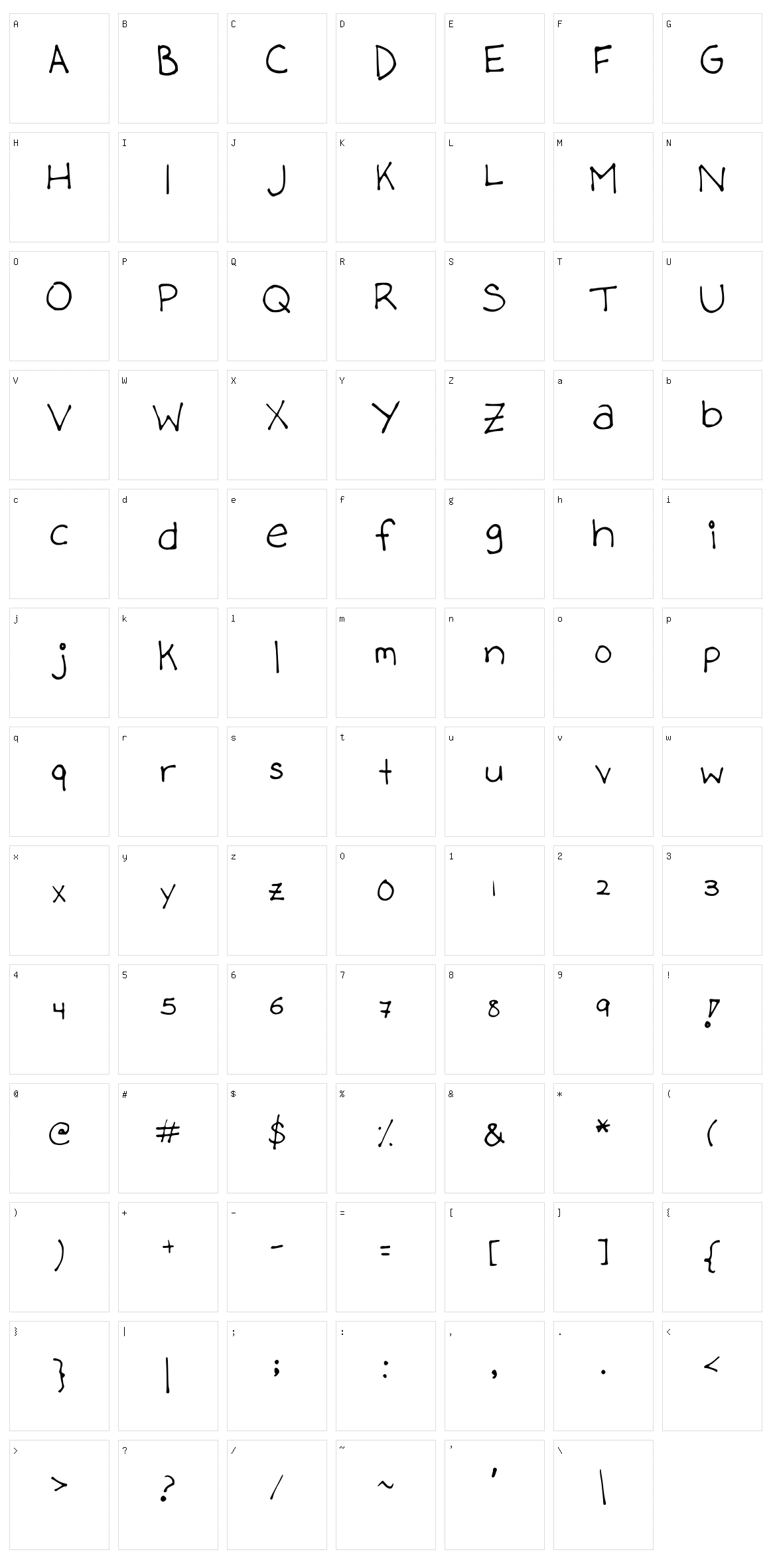 Stephanieee Character Set