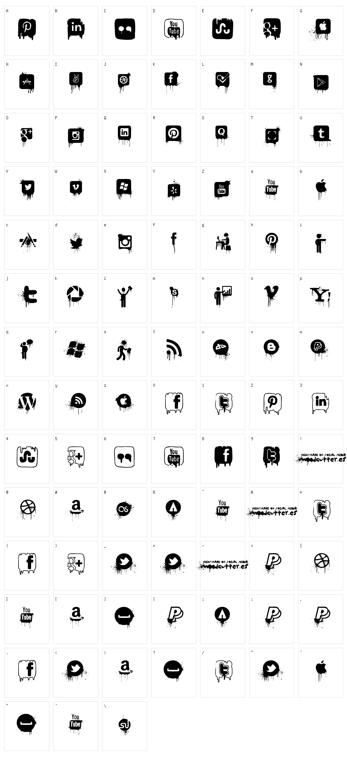 Nightmare on Social Media Character Set