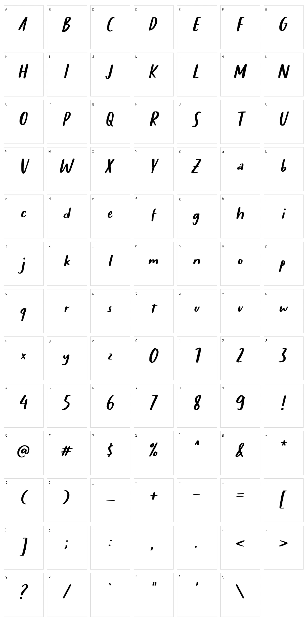 Sticky Buttercup Character Set