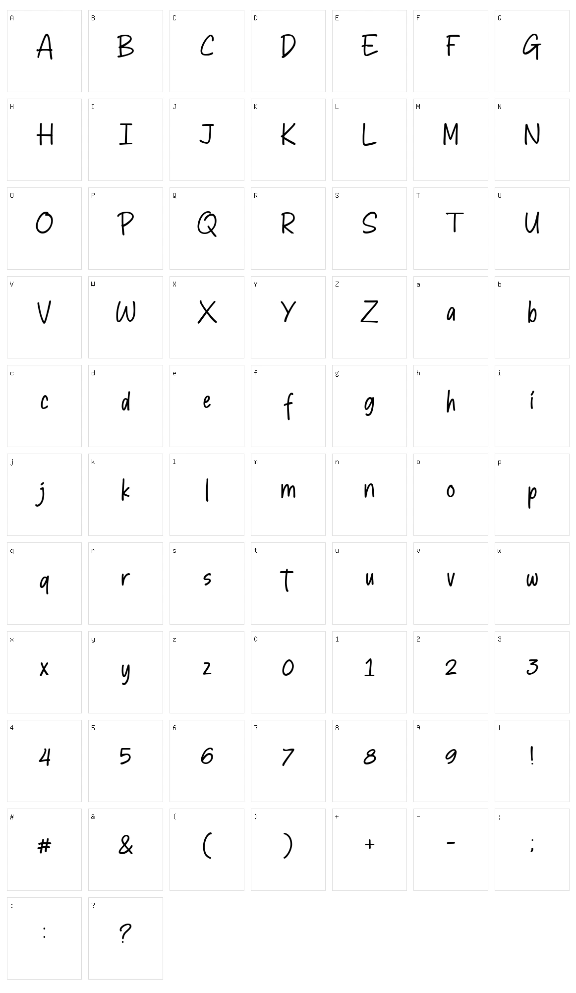 Sticky Marker Character Set