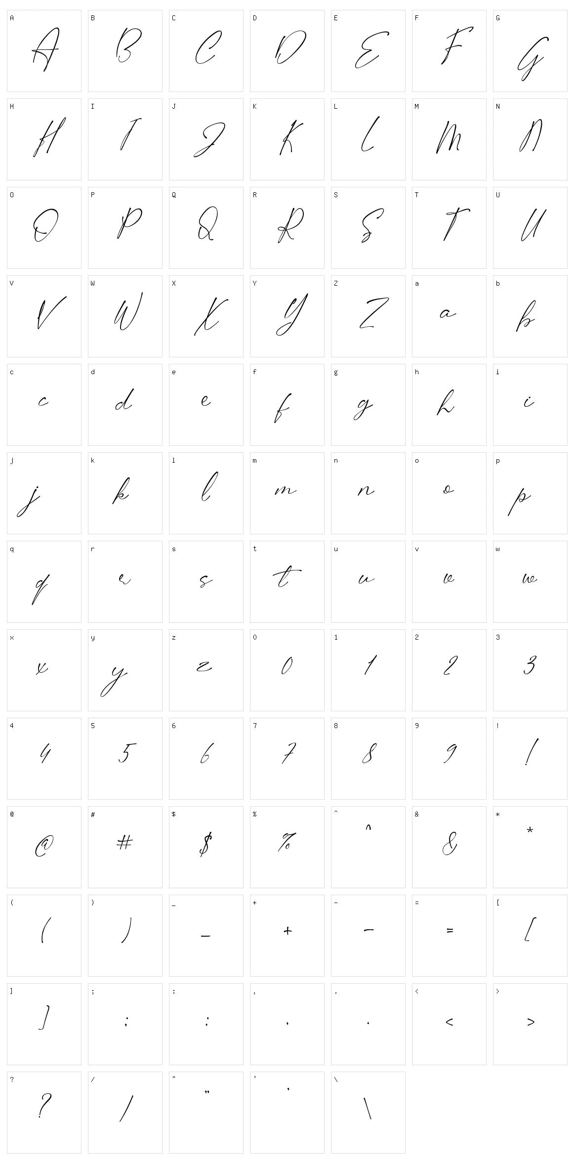 Stifora Character Set