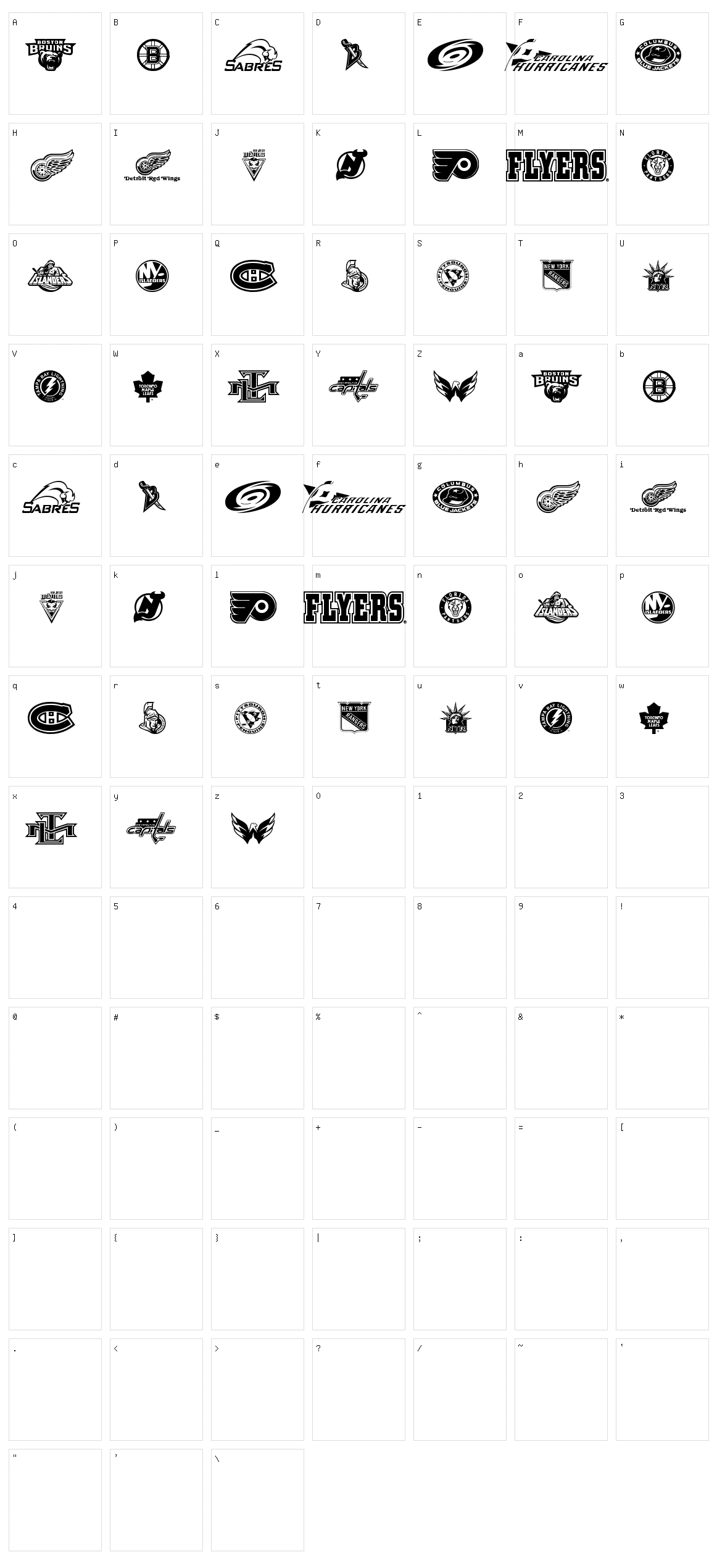 NHL East Character Set