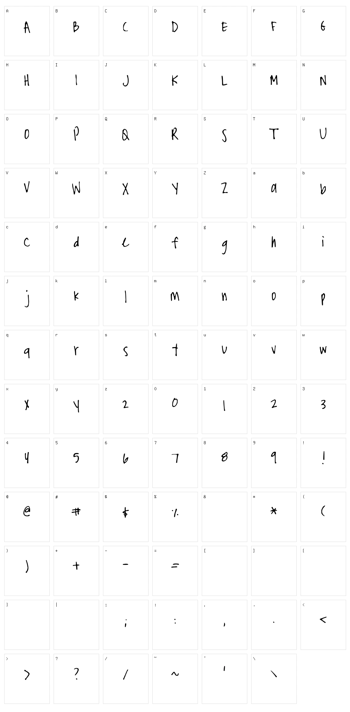 Stormys Narrow Character Set
