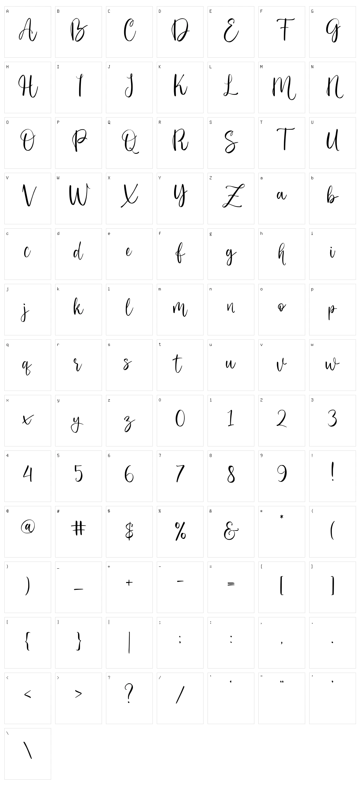 Story of the Blue Cat Character Set