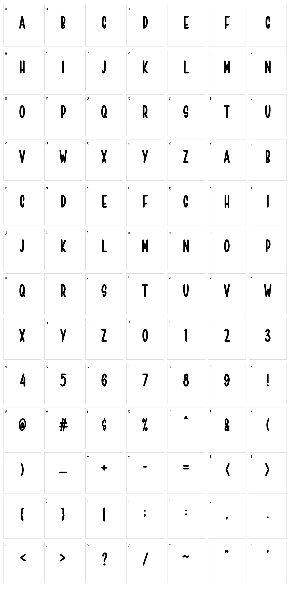 Straight Bough Character Set