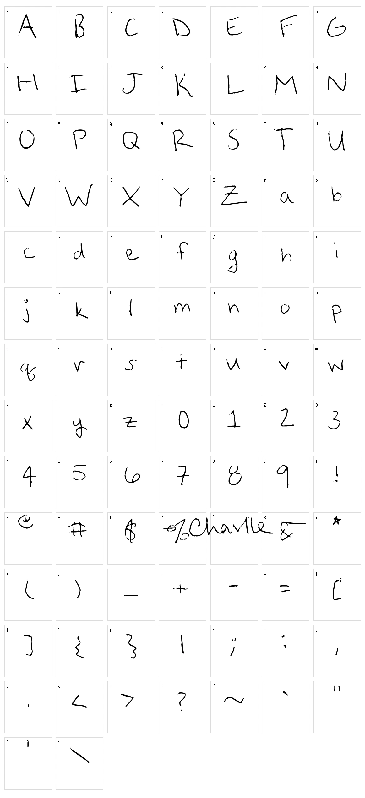 Straight Up Zody Character Set