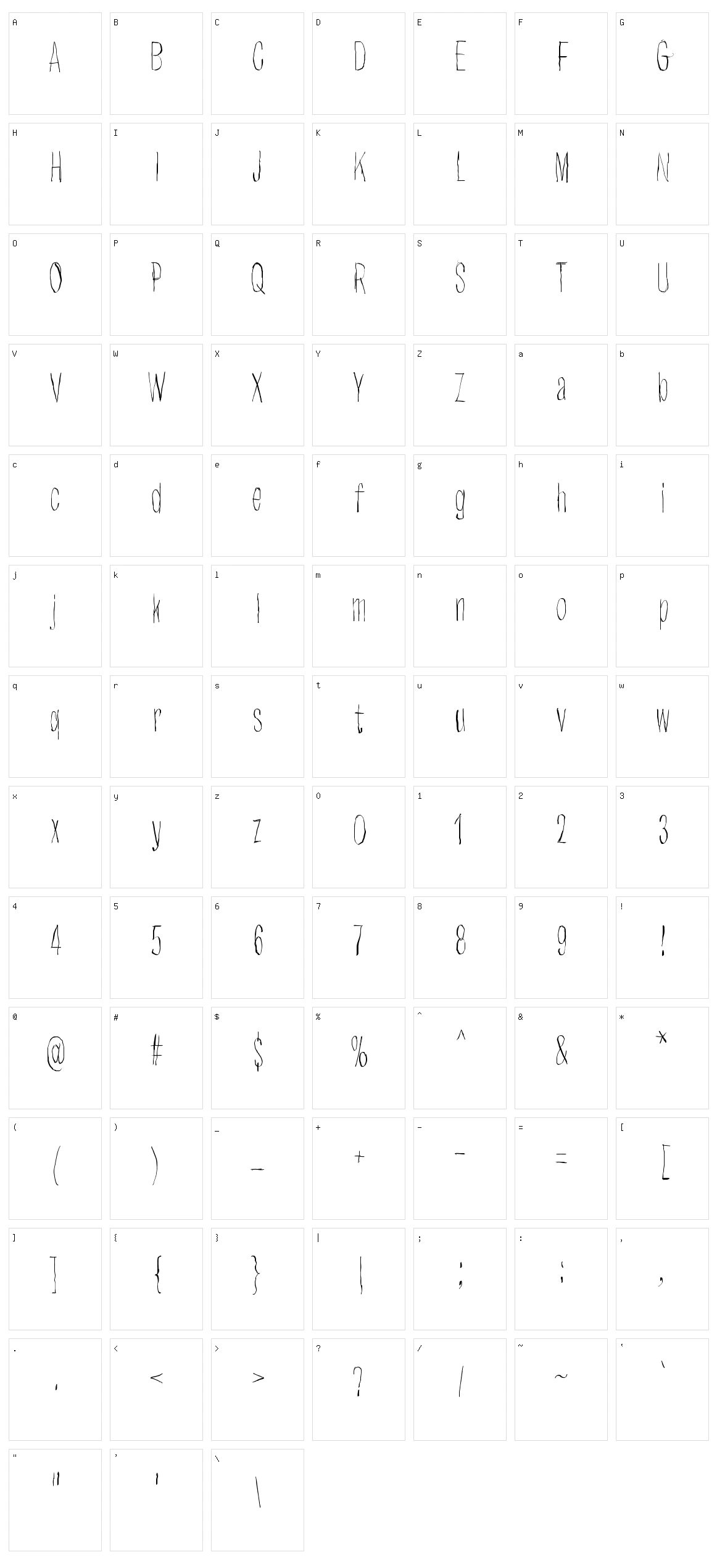 Strawobbly Character Set