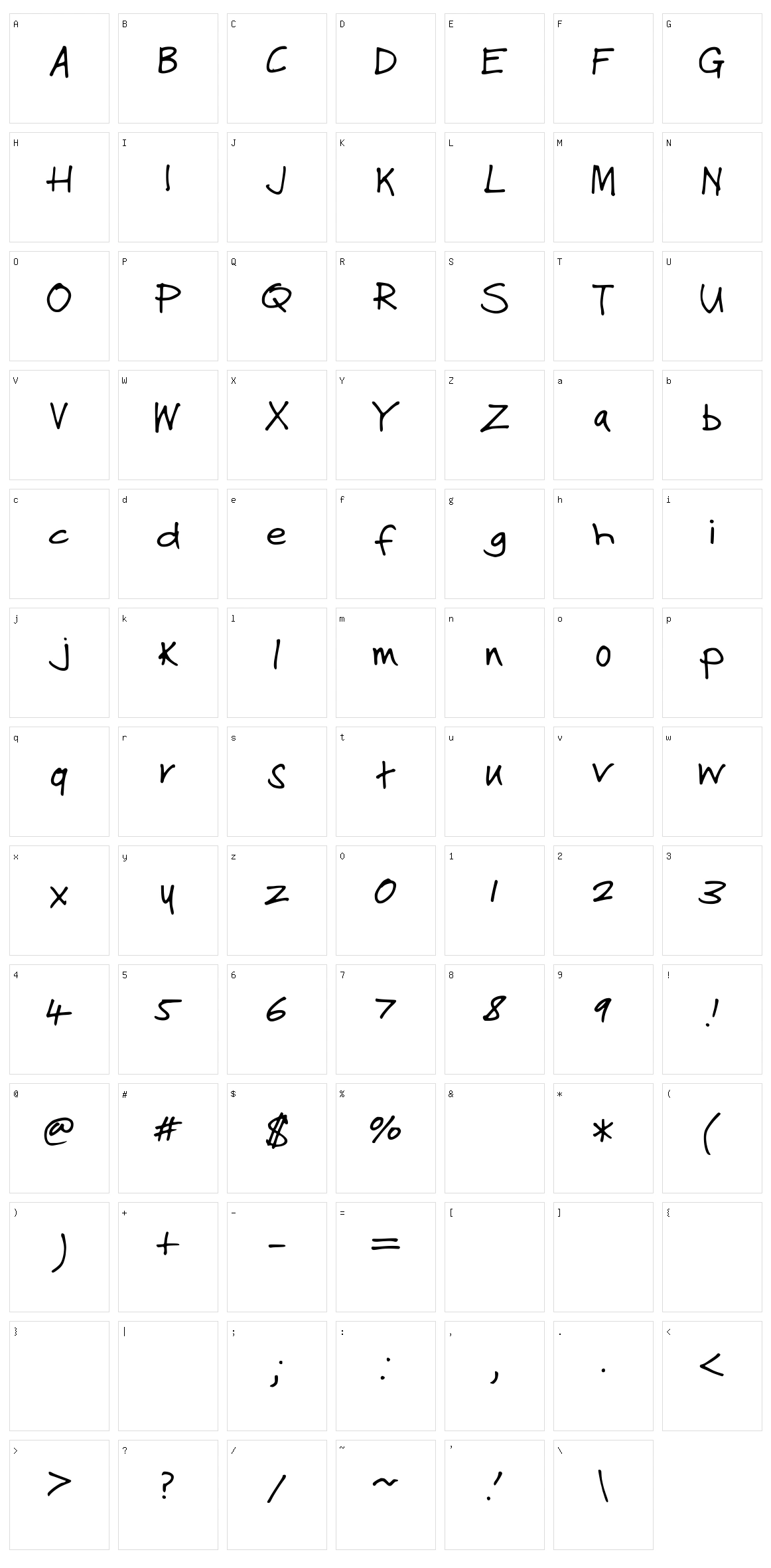 StuVetica2 Character Set