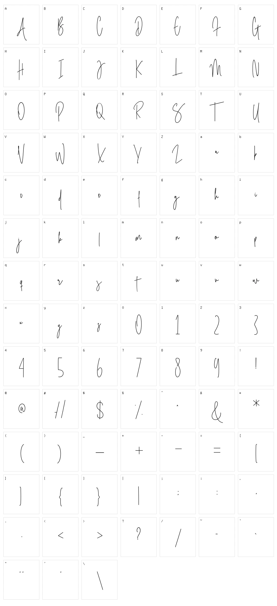 Style Bligature Character Set