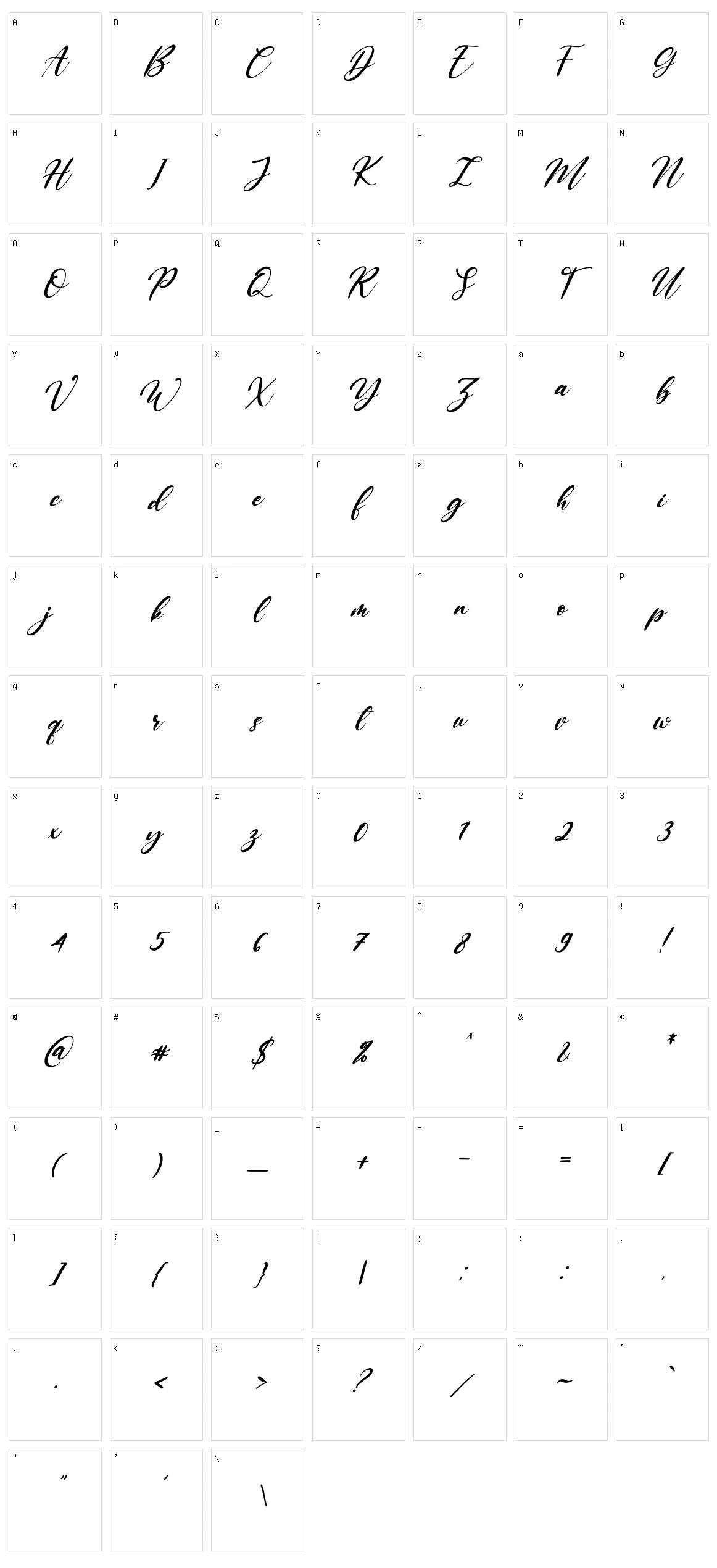 Sublimity Character Set